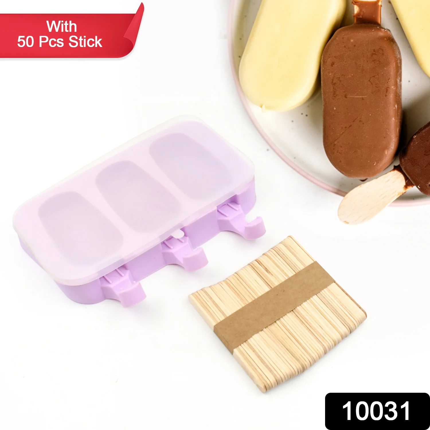 Silicone Sicle Molds – DIY Ice Pops with Lids & 50 Sticks - Image 2