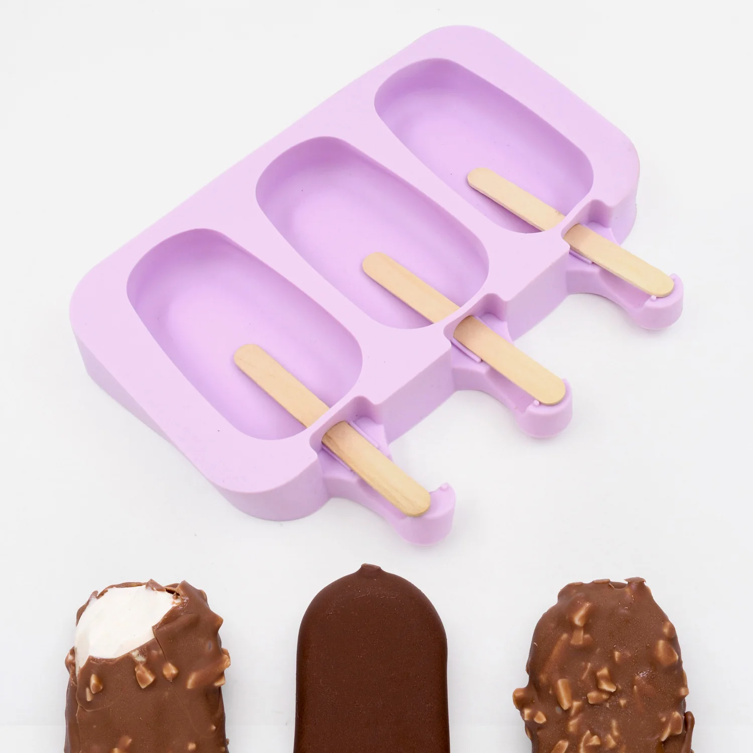 Silicone Sicle Molds – DIY Ice Pops with Lids & 50 Sticks - Image 4