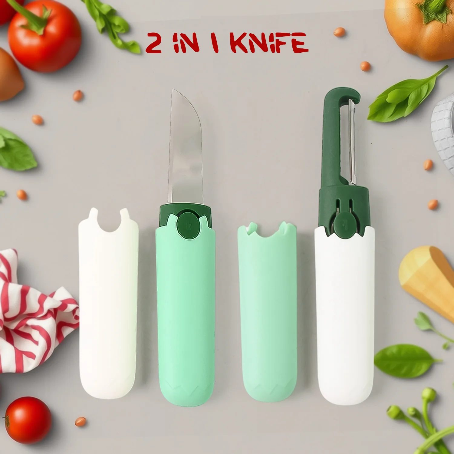 2-in-1 Multifunctional Knife & Sawtooth Peeler for Fruits and Vegetables - Image 3