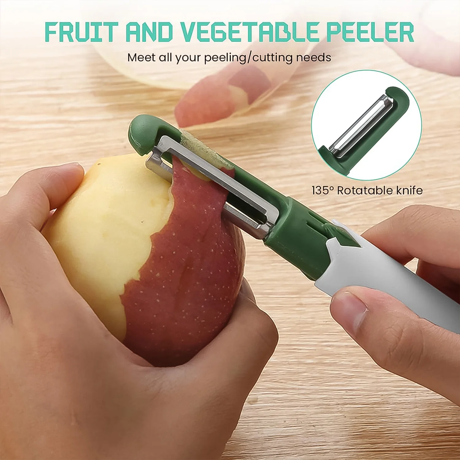 2-in-1 Multifunctional Knife & Sawtooth Peeler for Fruits and Vegetables - Image 5