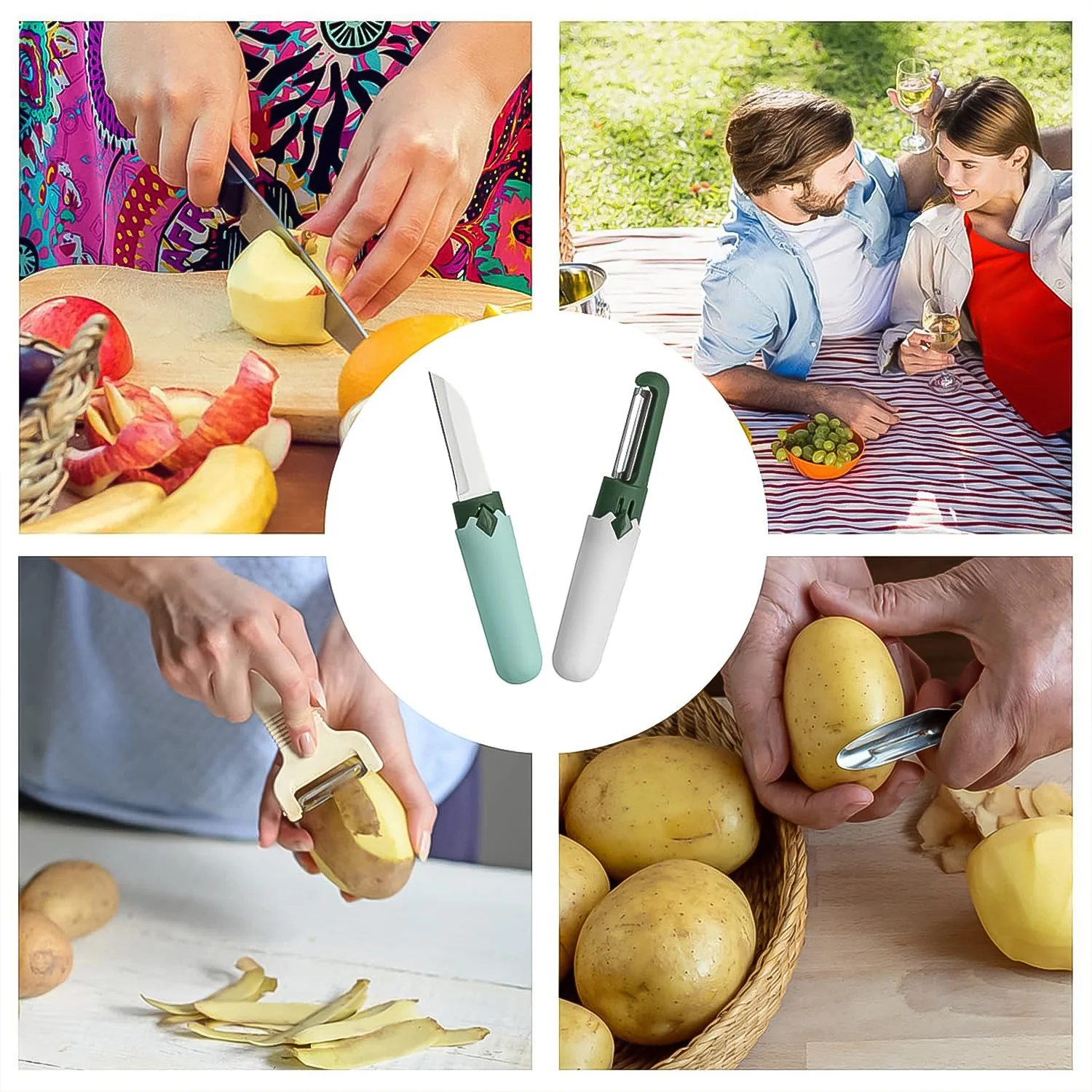 2-in-1 Multifunctional Knife & Sawtooth Peeler for Fruits and Vegetables - Image 7