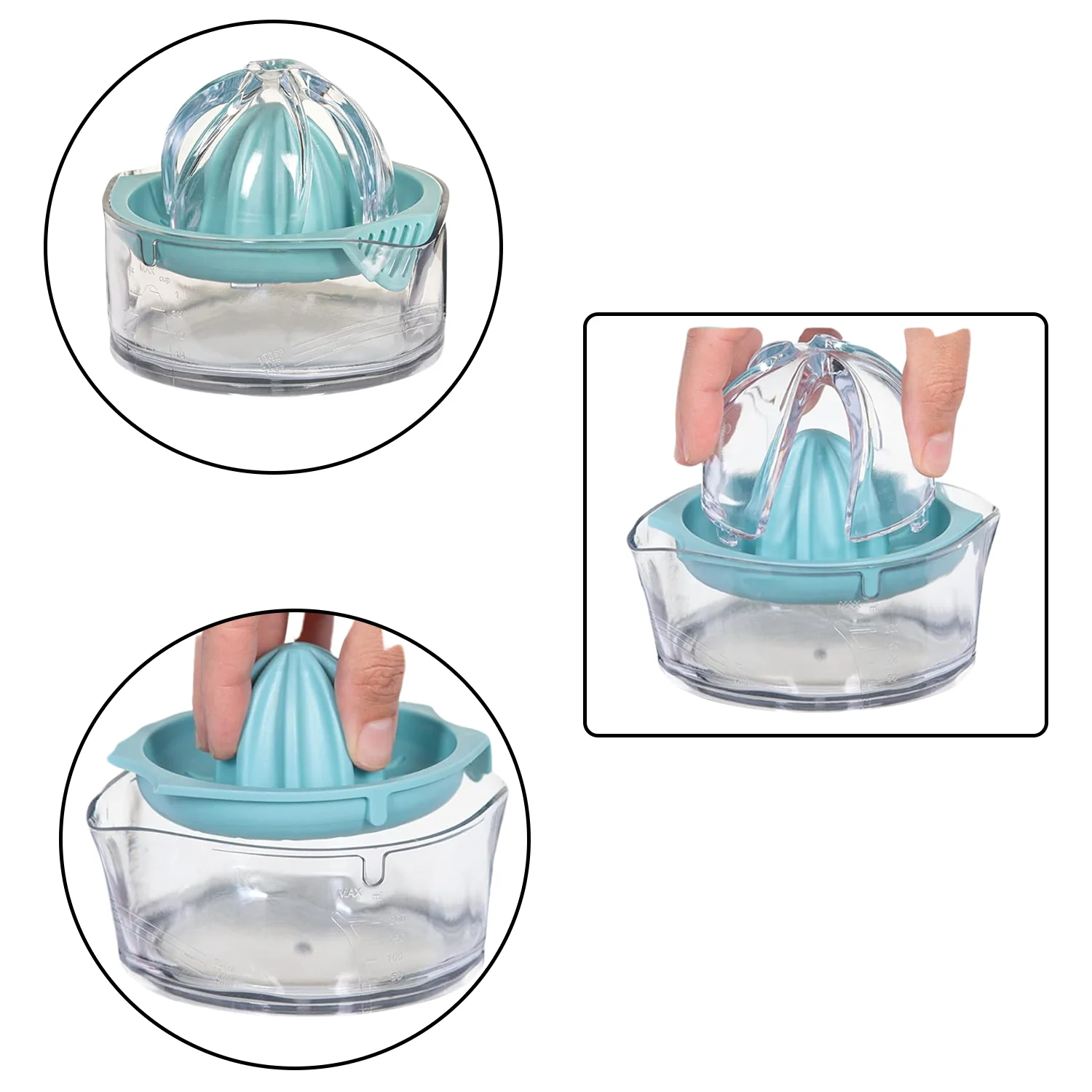 Manual Orange Lemon Citrus Juicer Squeezer Press Pourer with Lid Plastic 1 Pc - Image 4