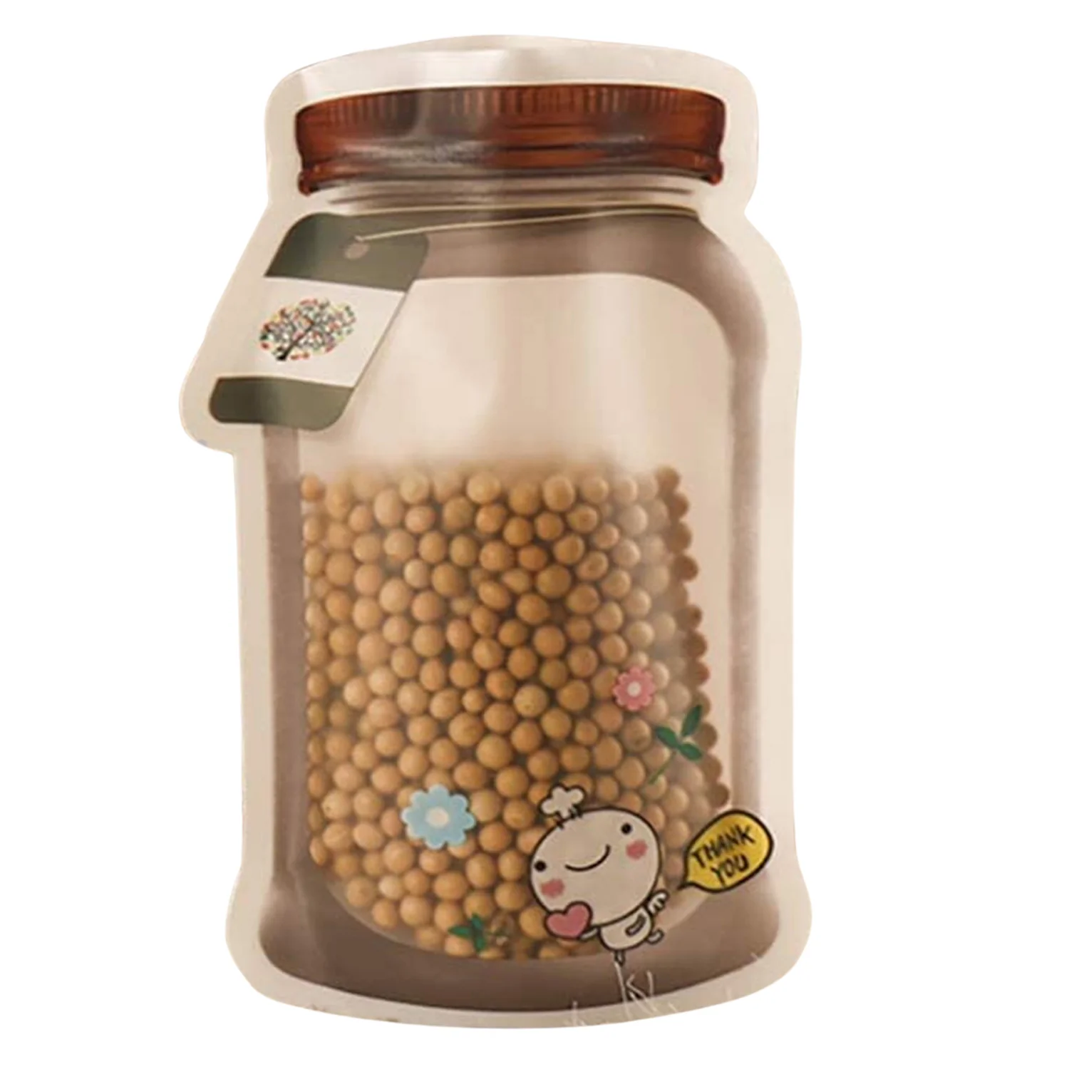 Plastic Transparent Big Jar Shaped Pouch With Zipper (1 Pc) - Image 5