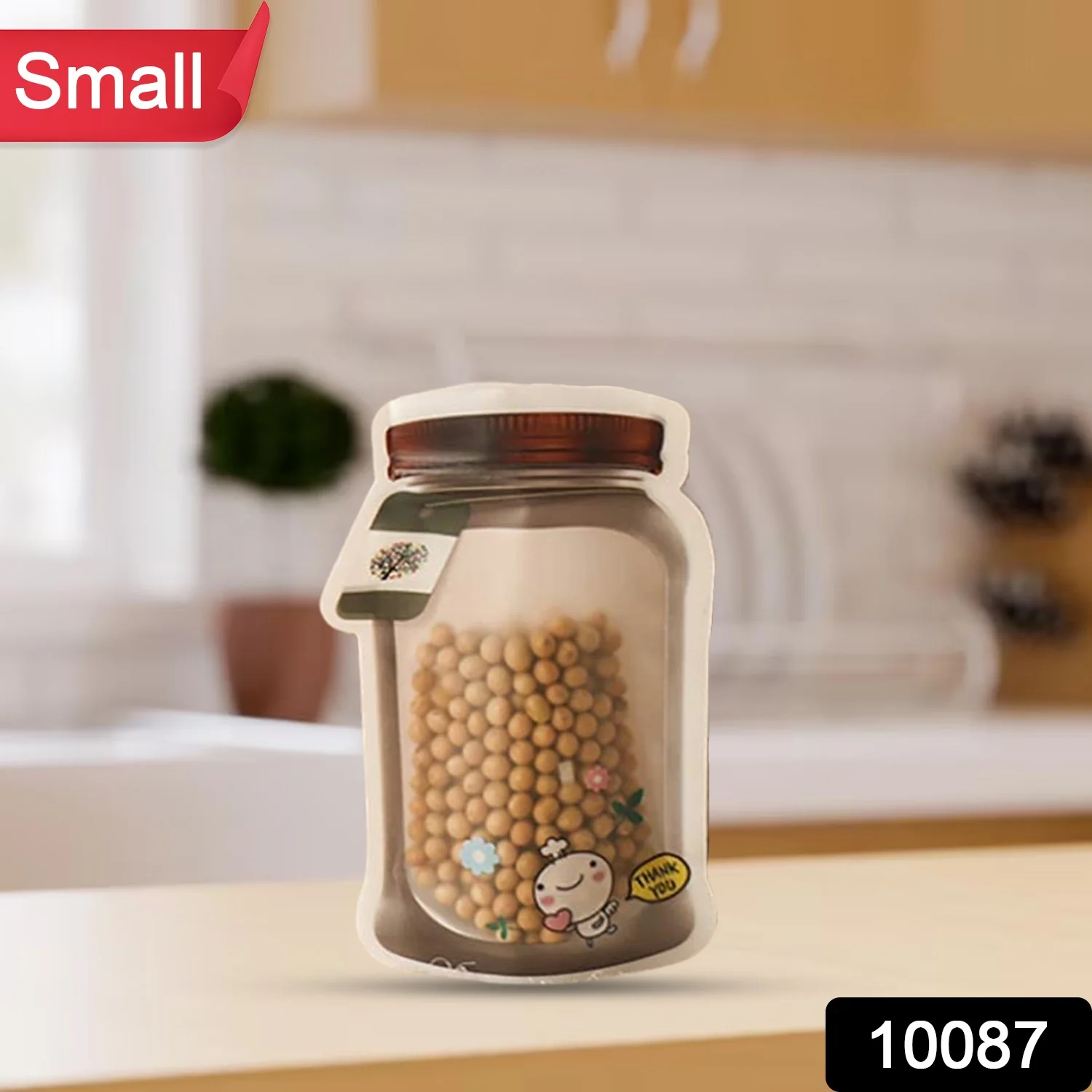 Plastic Transparent Small Jar Shaped Pouch With Zipper (1 Pc) - Image 2