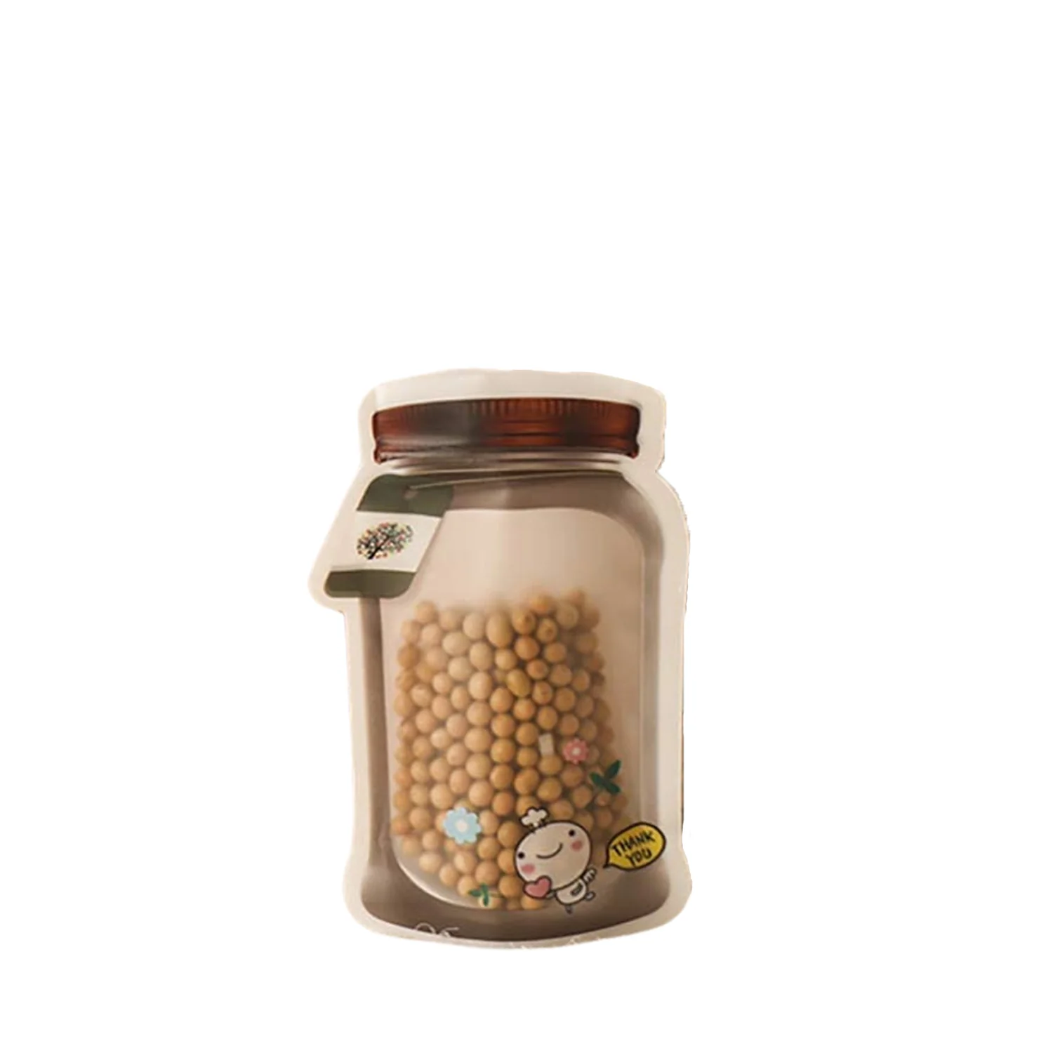 Plastic Transparent Small Jar Shaped Pouch With Zipper (1 Pc) - Image 5