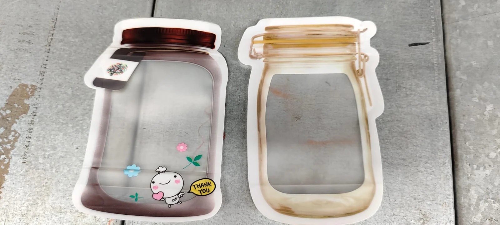 Plastic Transparent Small Jar Shaped Pouch With Zipper (1 Pc) - Image 8