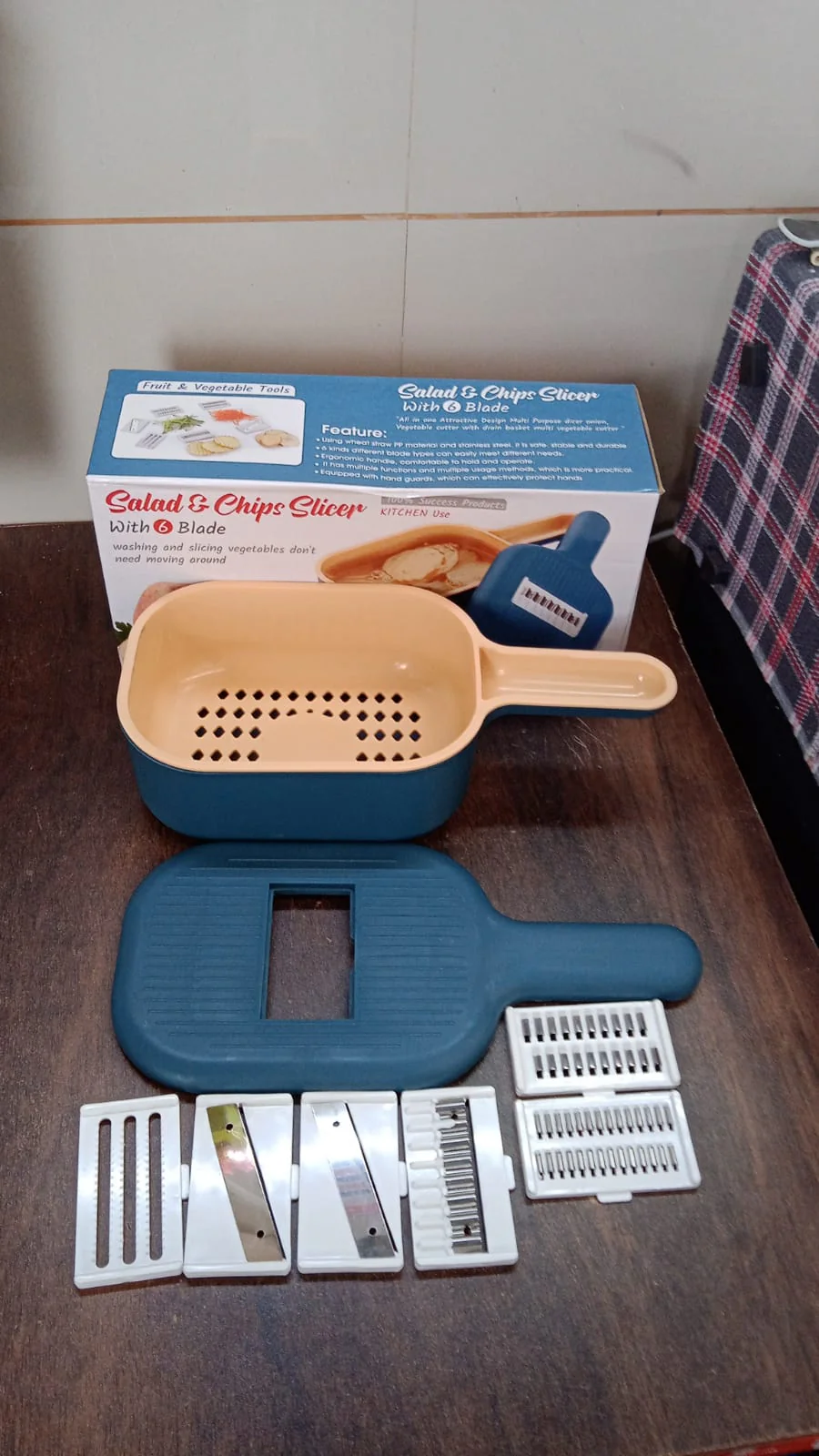 Vegetable Slicer Cutter - 6 Blades Kitchen Accessories (1 Set) - Image 7