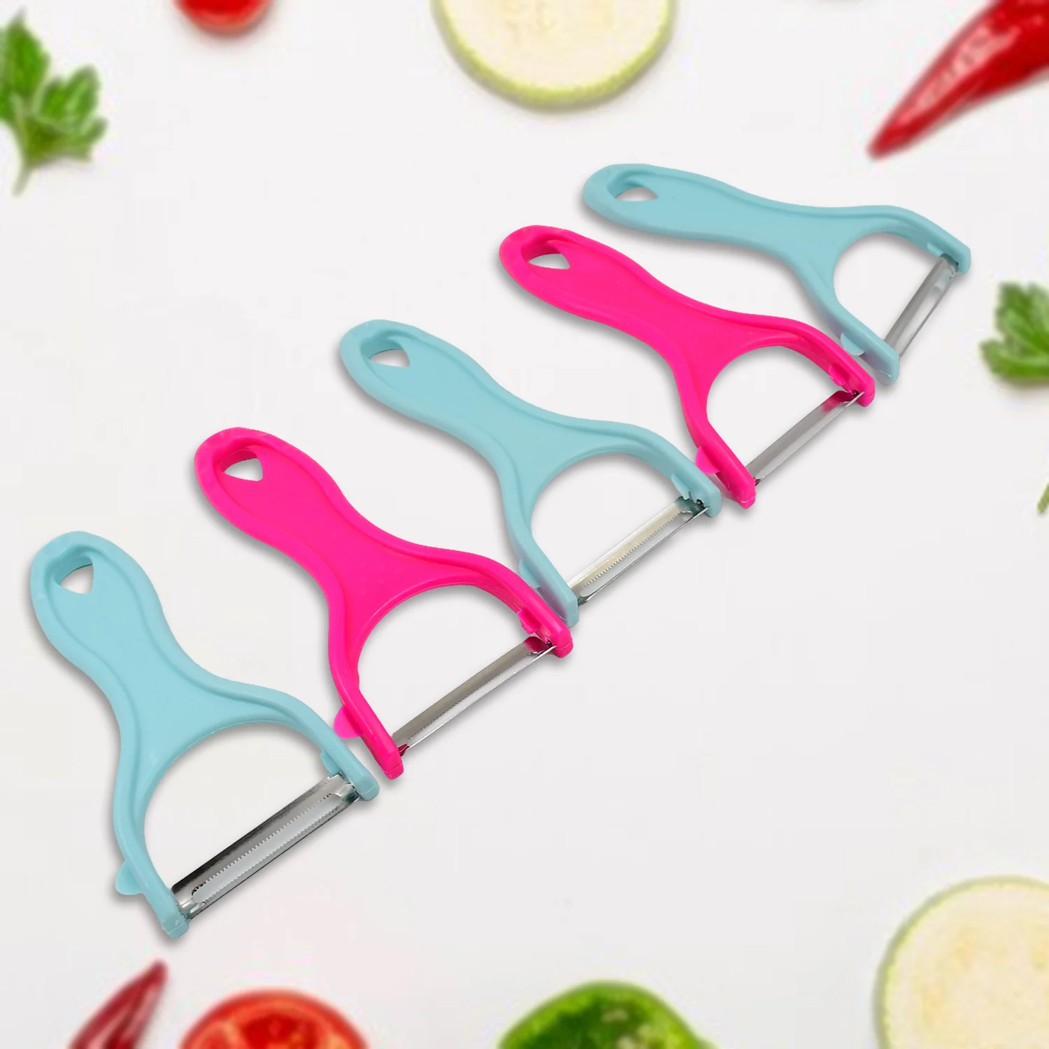 Stainless Steel Kitchen Scissors & Multipurpose Peeler (2 Pc Set, Mix Design) - Image 6