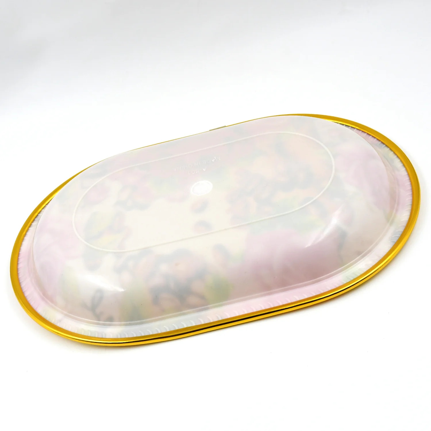 Small Plastic Flower Printed Design Serving Tray (1 Pc / 27 x 18 CM / Mix Color) - Image 5