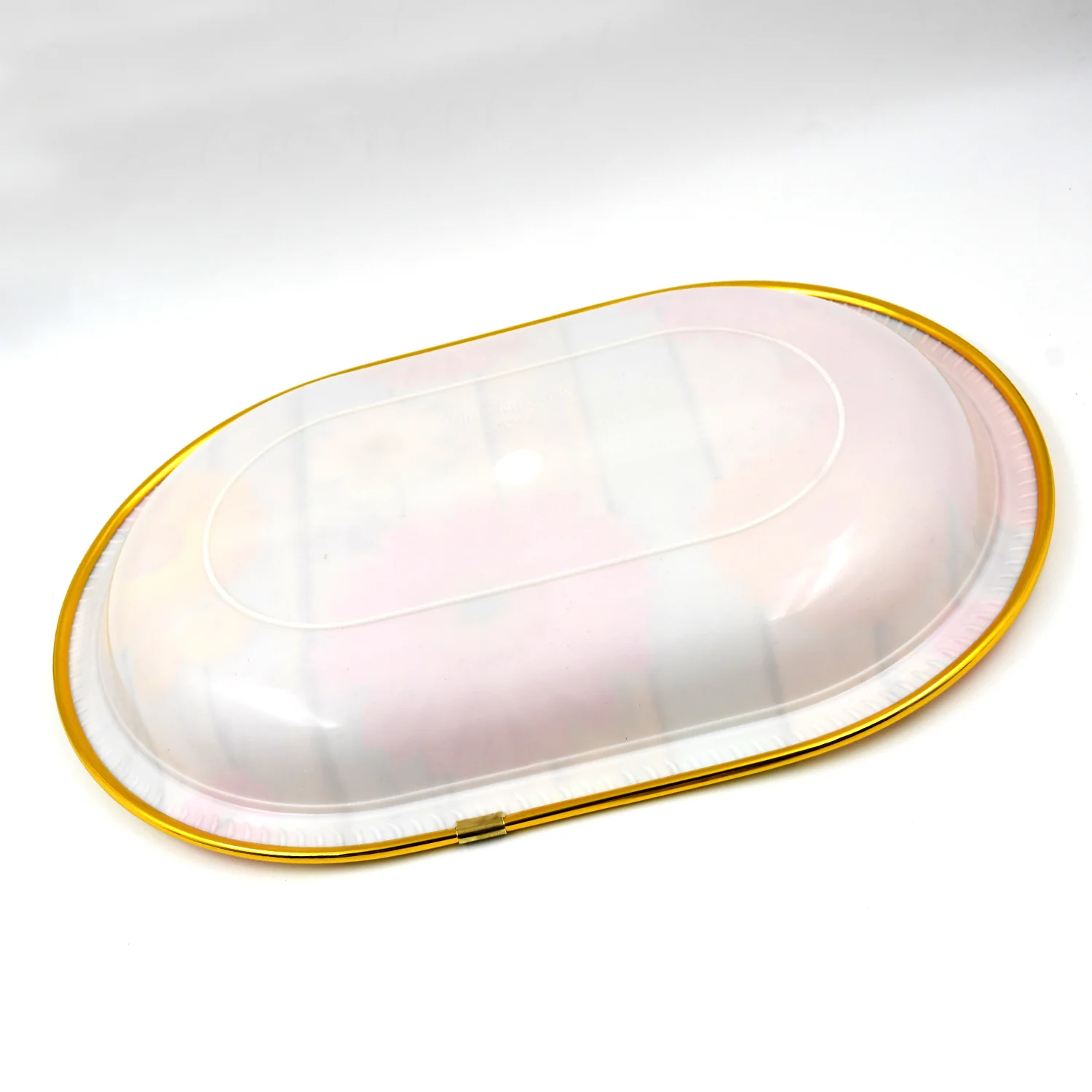 Medium Plastic Flower Printed Design Serving Tray (1 Pc / 31 x 21 CM / Mix Color) - Image 5
