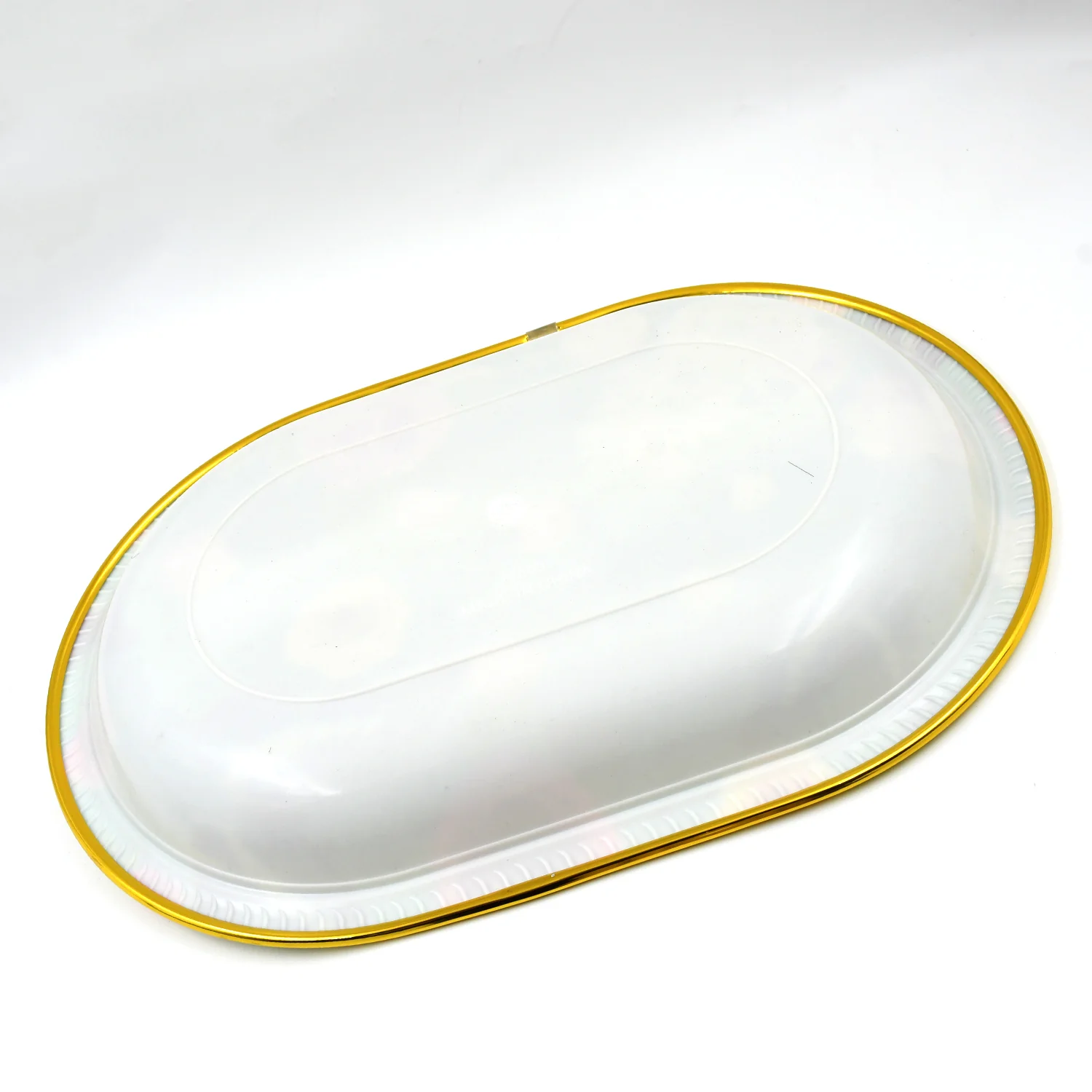 Big Plastic Flower Printed Design Serving Tray (1 Pc / 35 x 24 CM / Mix Color) - Image 7