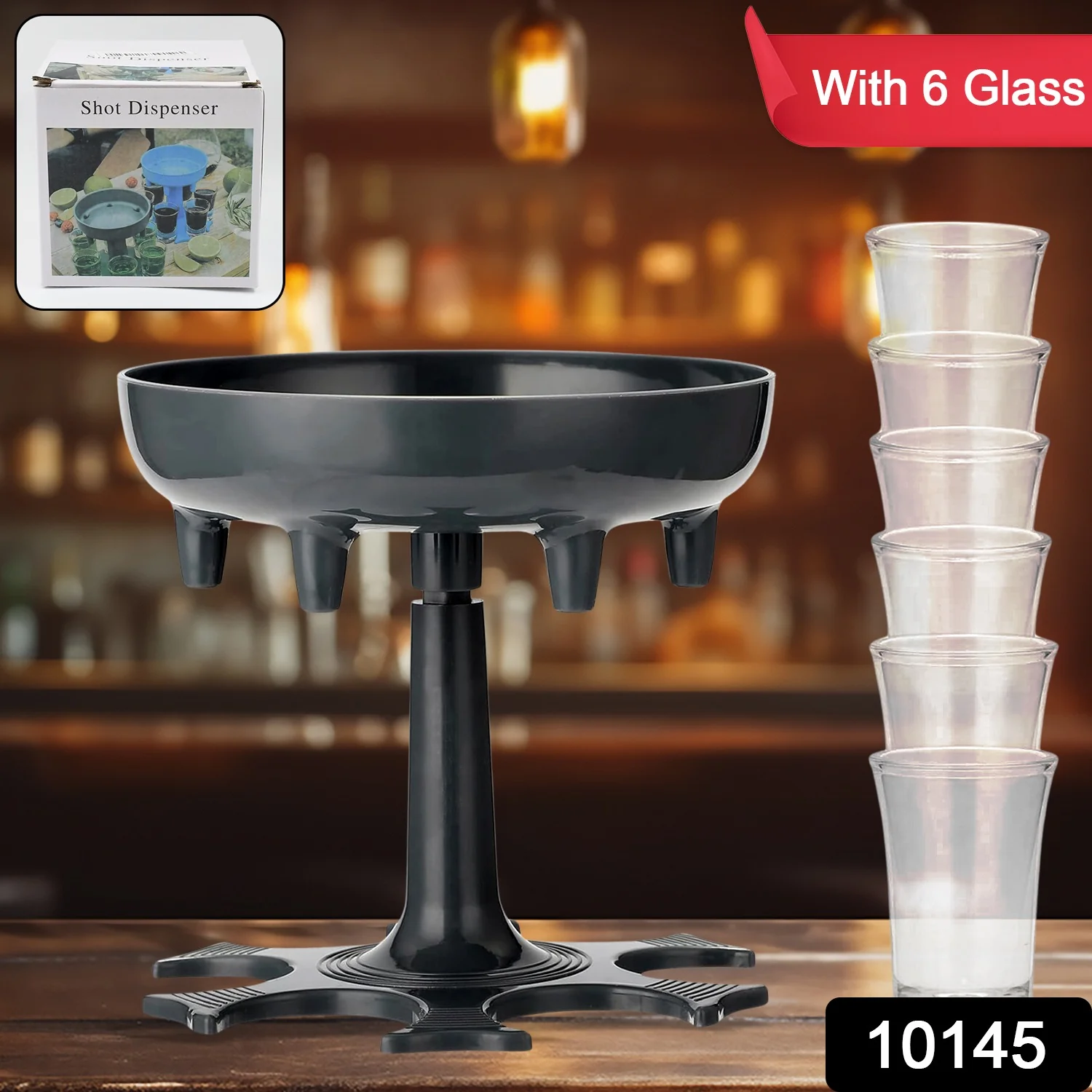 6 shot Win glass dispensers With tray & 6 Pcs Glass - Image 2