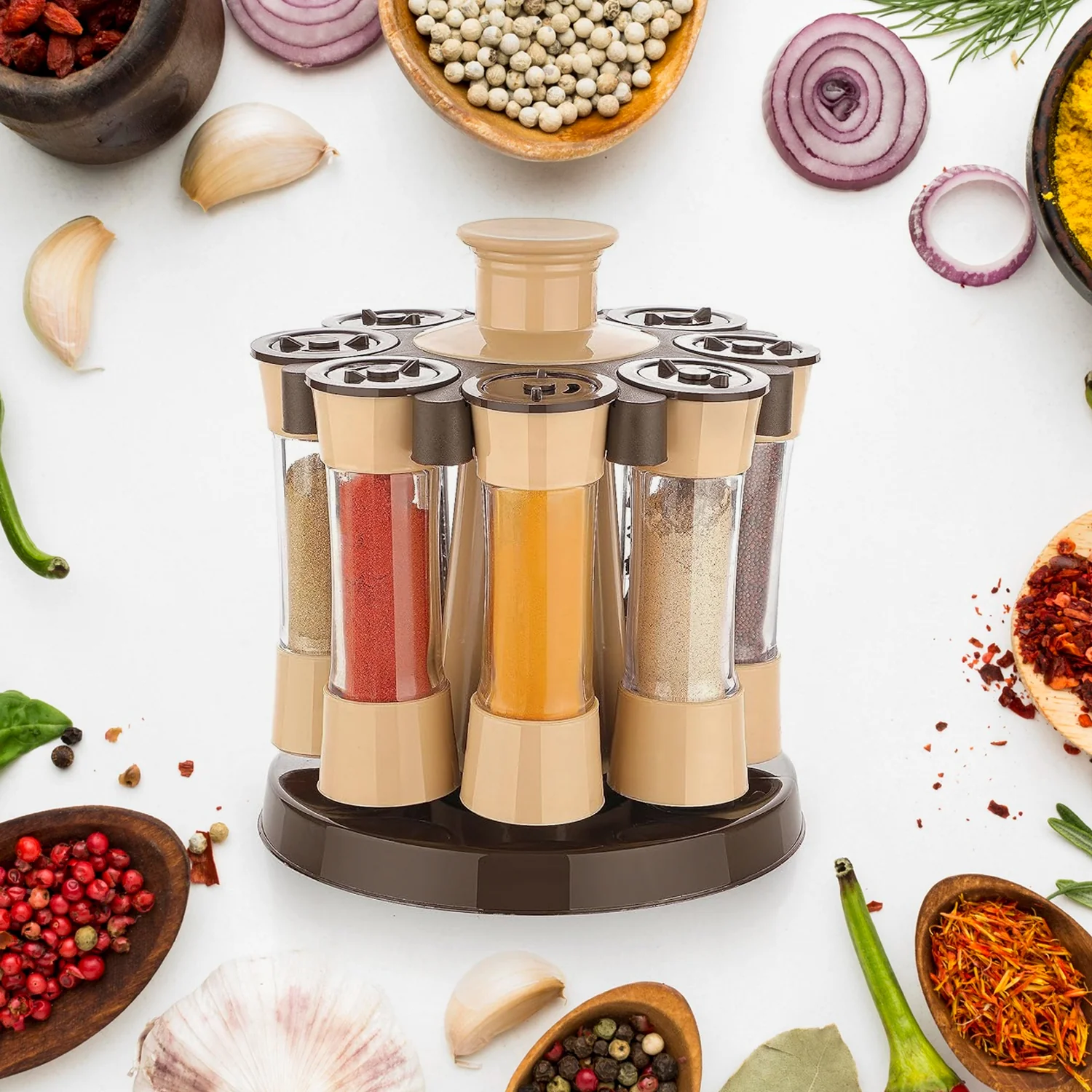 360 Revolving Spice Rack for Kitchen and Dining Table, 8 Spice jars - Image 4