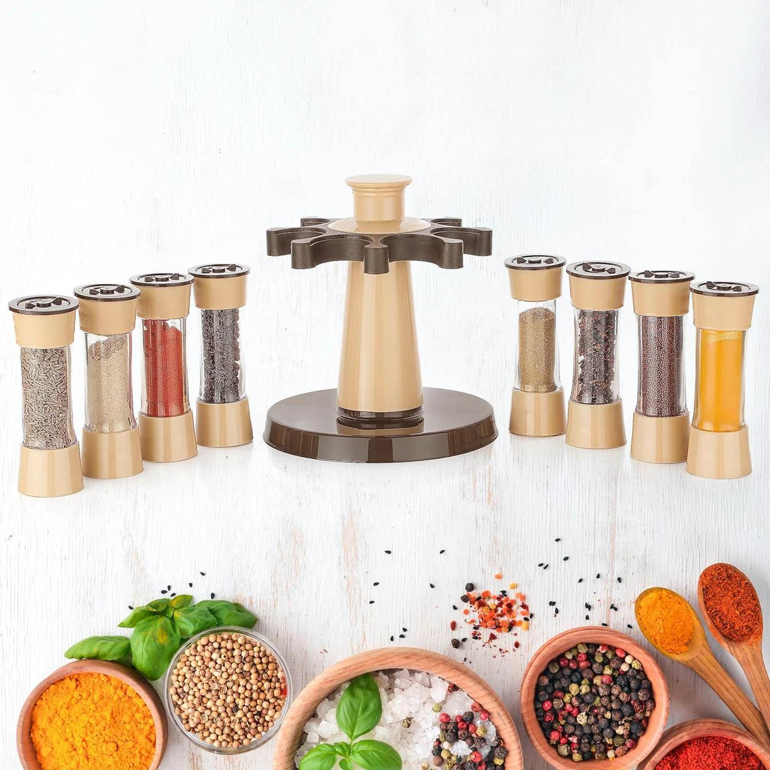 360 Revolving Spice Rack for Kitchen and Dining Table, 8 Spice jars - Image 6