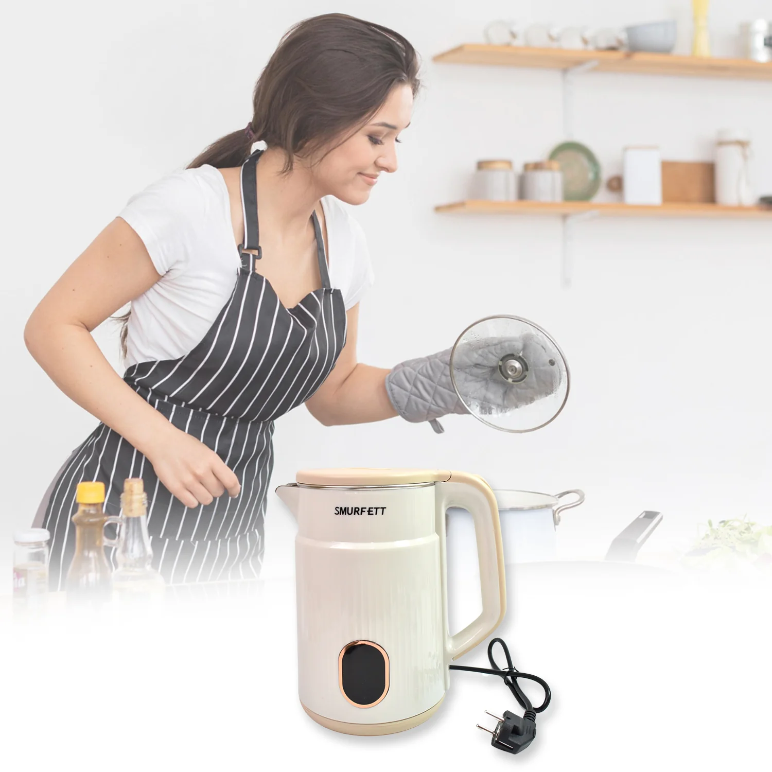Double Wall Stainless Steel Electric Cordless Tea Kettle (1500W / 2.3 Ltr.) - Image 6
