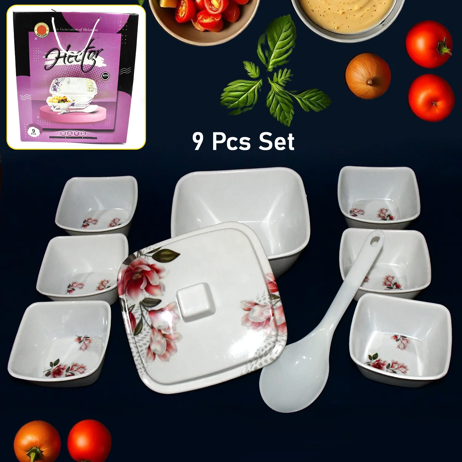 Hector High Quality Dinning Dinner / Pudding Set (9 Pcs set) - Image 6