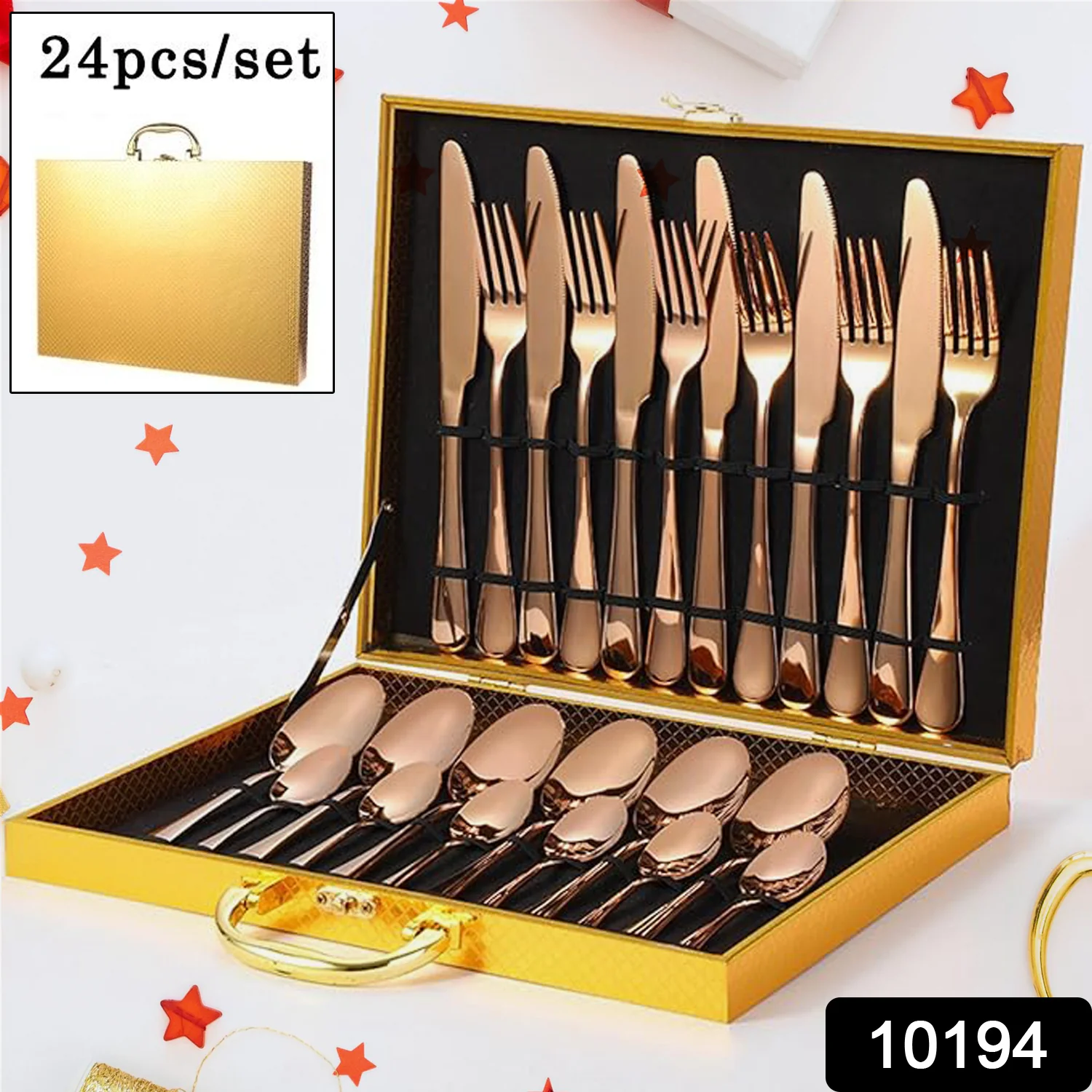 Kitchen Tableware / Flatware Sets Kitchen Forks Spoons with Gift Box (24 Pcs Set) - Image 2