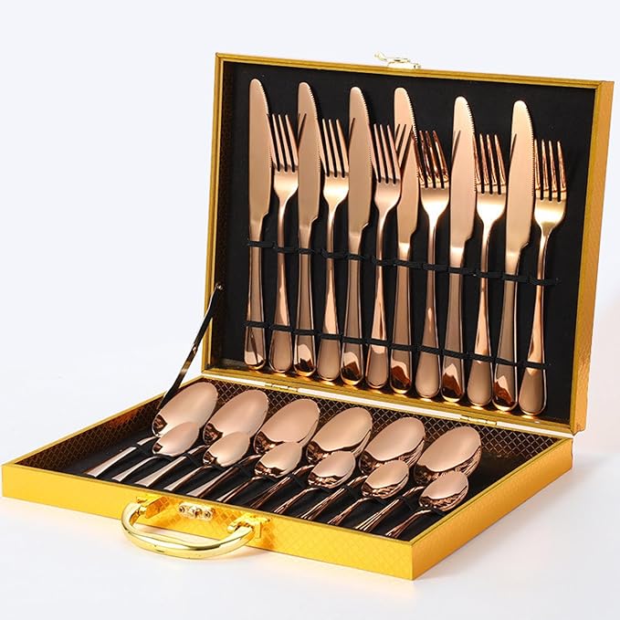 Kitchen Tableware / Flatware Sets Kitchen Forks Spoons with Gift Box (24 Pcs Set) - Image 7