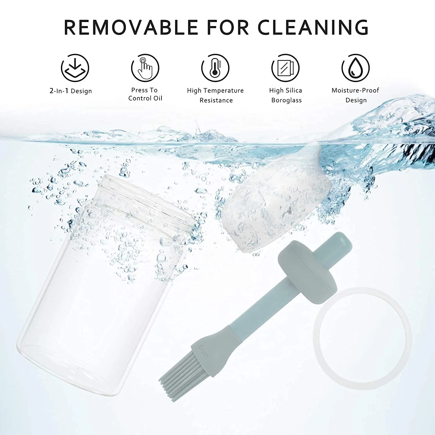 Oil Dispenser with Silicone Oil Brush (1 Pc / With Brush / 250 ML Approx) - Image 6