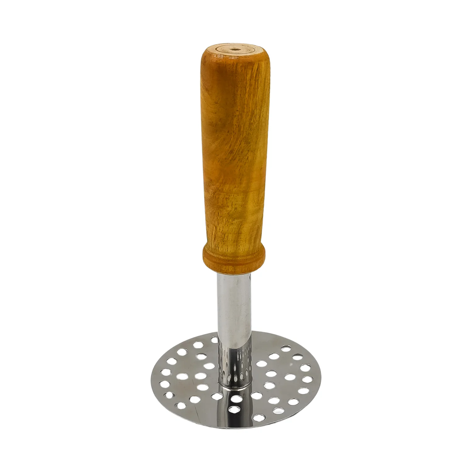 Stainless Steel Potato Masher / Pav Bhaji Masher with Wooden Handle (1 Pc) - Image 5