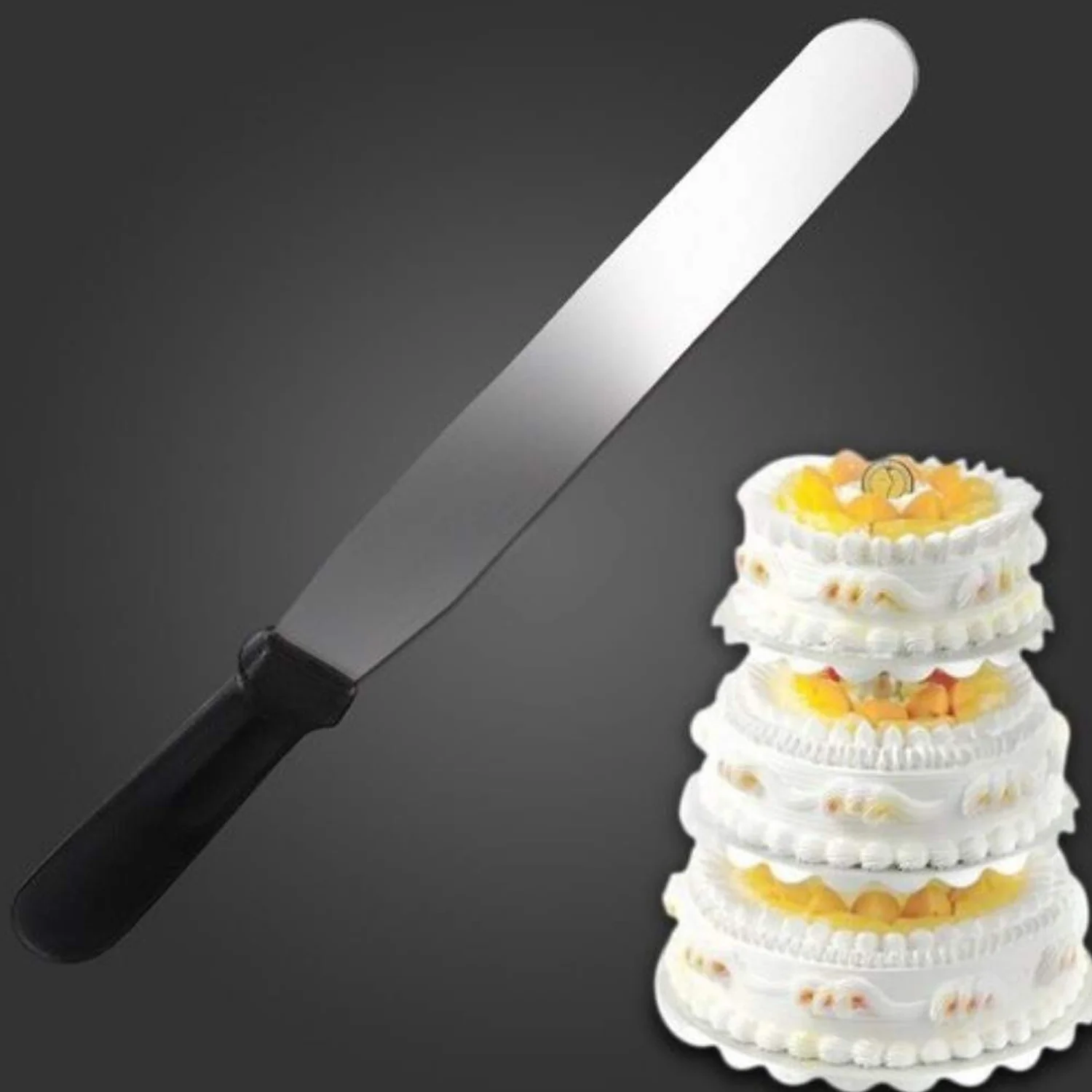 Cake Spatula for Baking Stainless Steel Spatula Cake (1 Pc) - Image 3