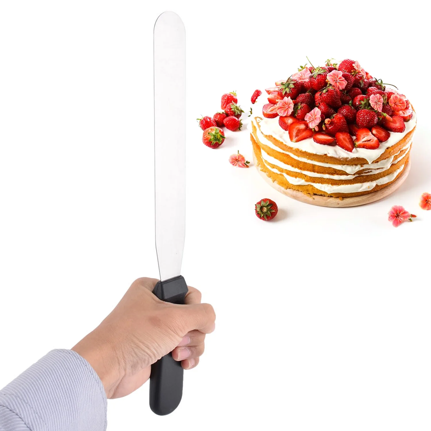 Cake Spatula for Baking Stainless Steel Spatula Cake (1 Pc) - Image 6
