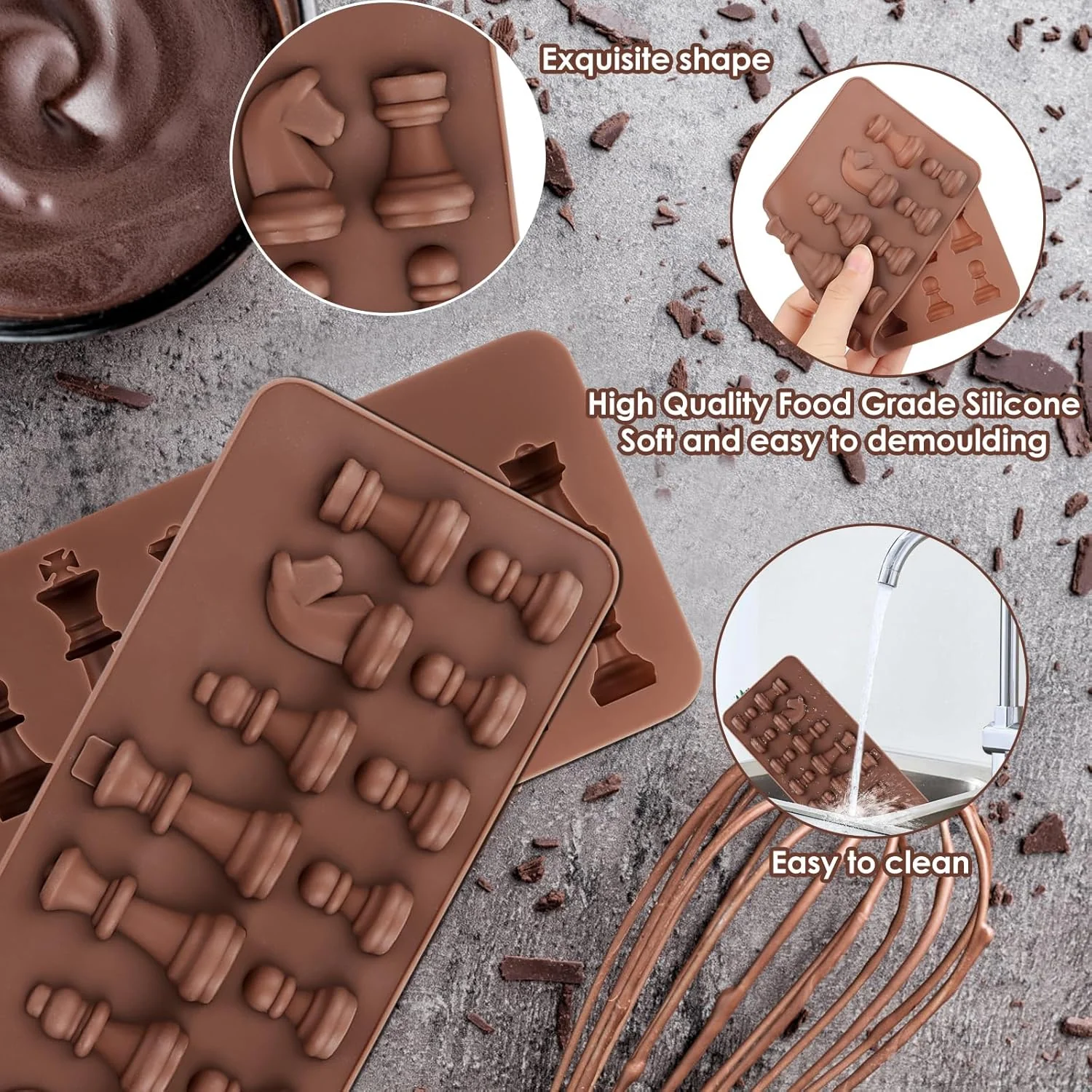 Silicone Chocolate Mould Chess Shape (1 Pc) - Image 4