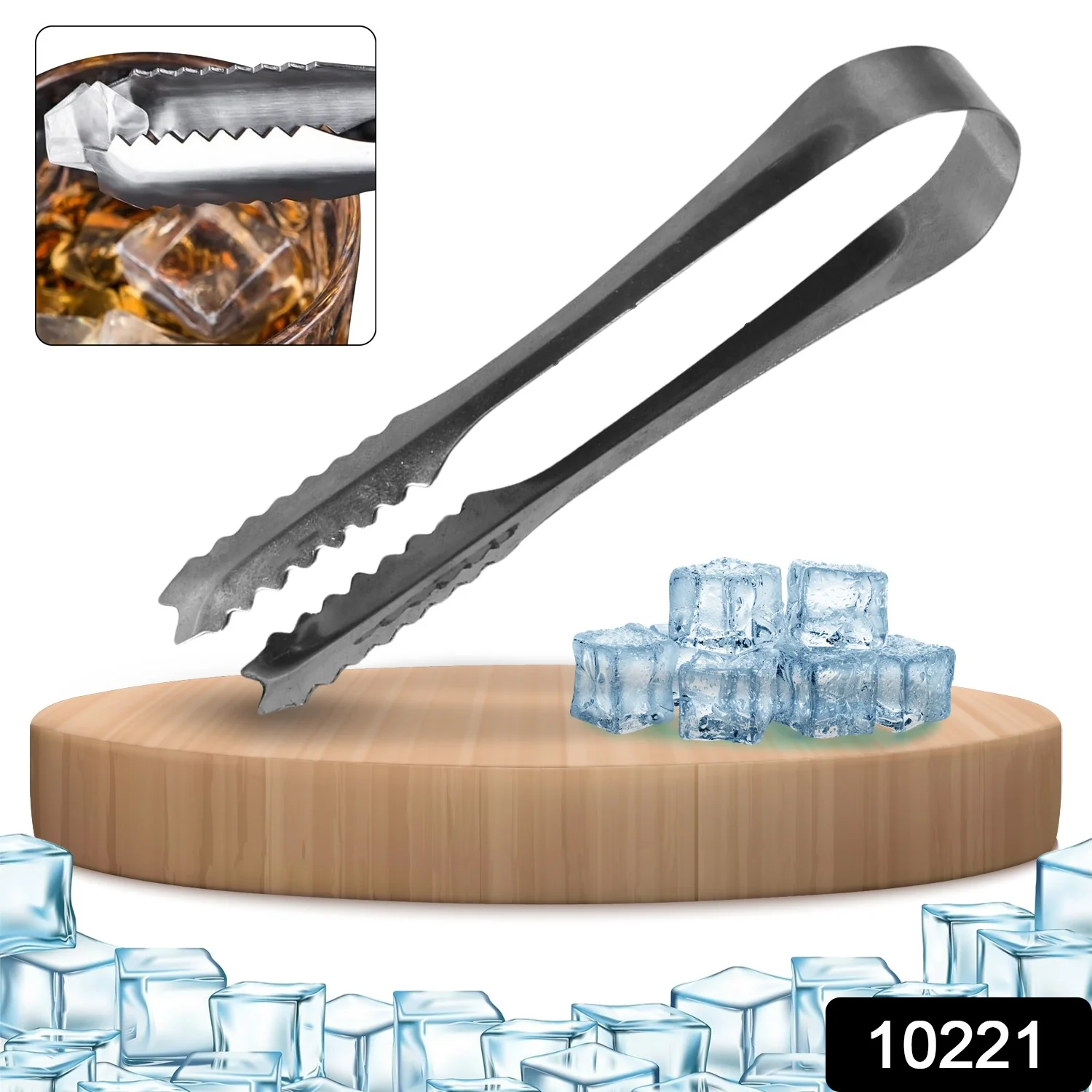 Stainless Steel Tong Lifting Ice Cubes, Sugar Cubes | Serving Tongs (13 Cm / 1 Pc) - Image 2