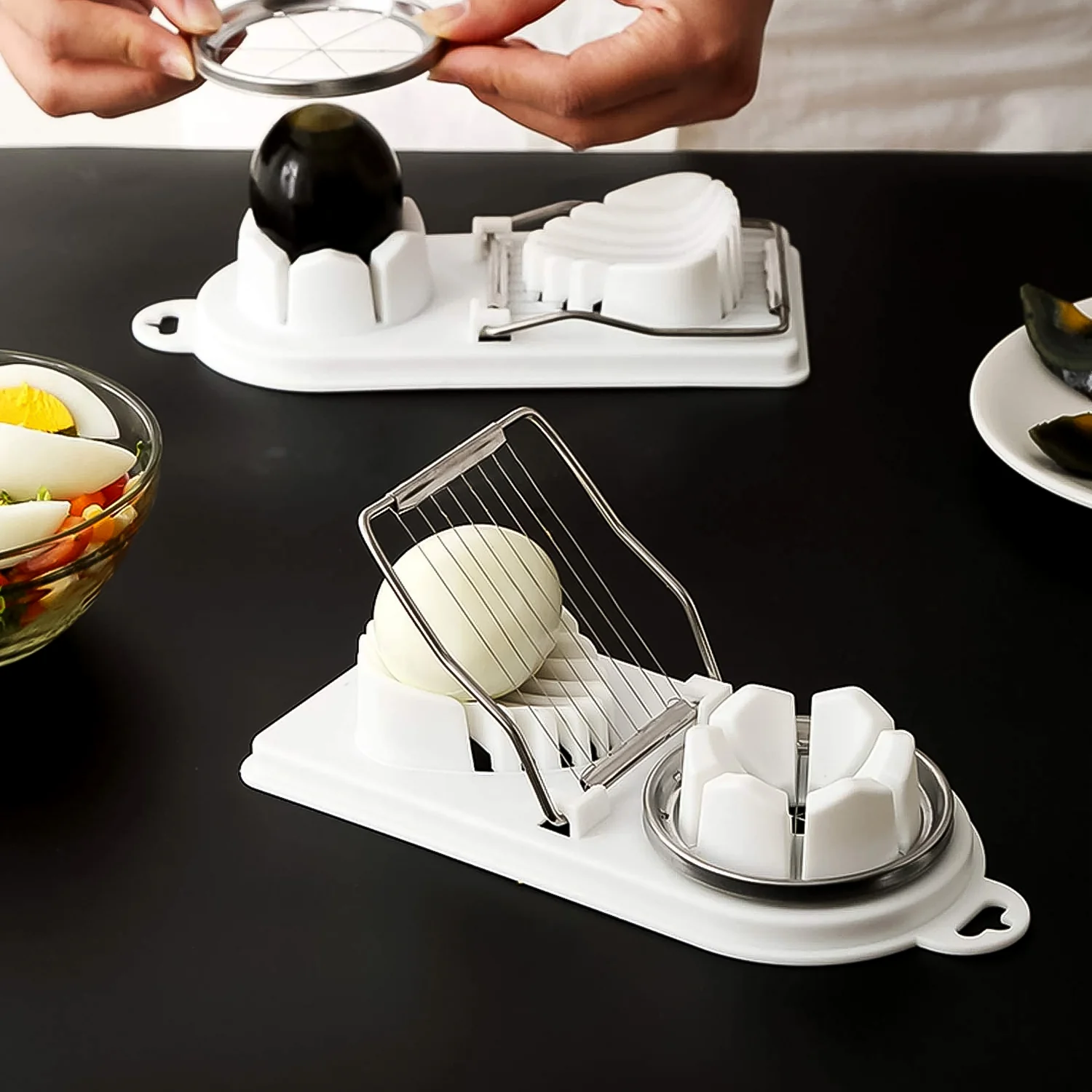 2 In 1 Egg Slicer, Egg Cutter For Hard Boiled Eggs - Image 4
