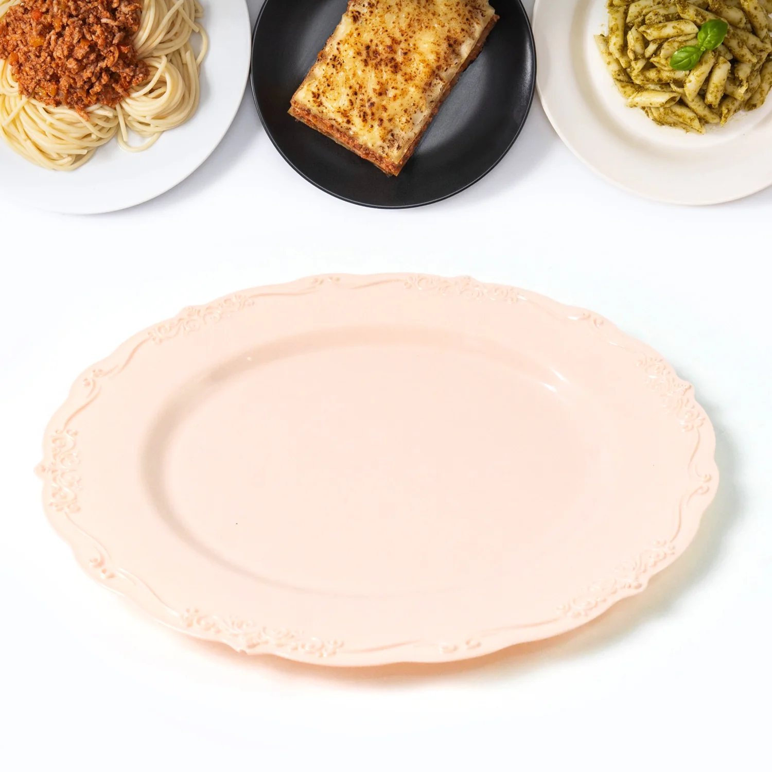 Plastic Dinner Plates Wedding Birthday Party Tableware Supplies (6 Pcs Set) - Image 5