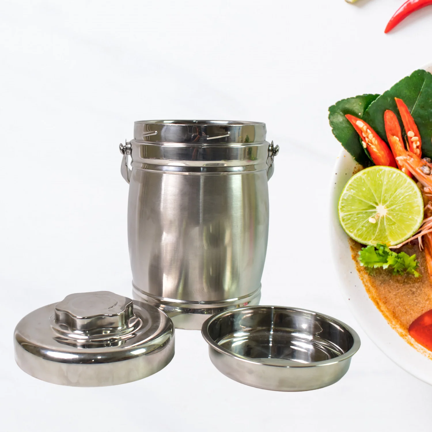 Stainless Steel Lunch Box, Insulated Lunch Box Double Vacuum‑Layer (2.2 Ltr.) - Image 4
