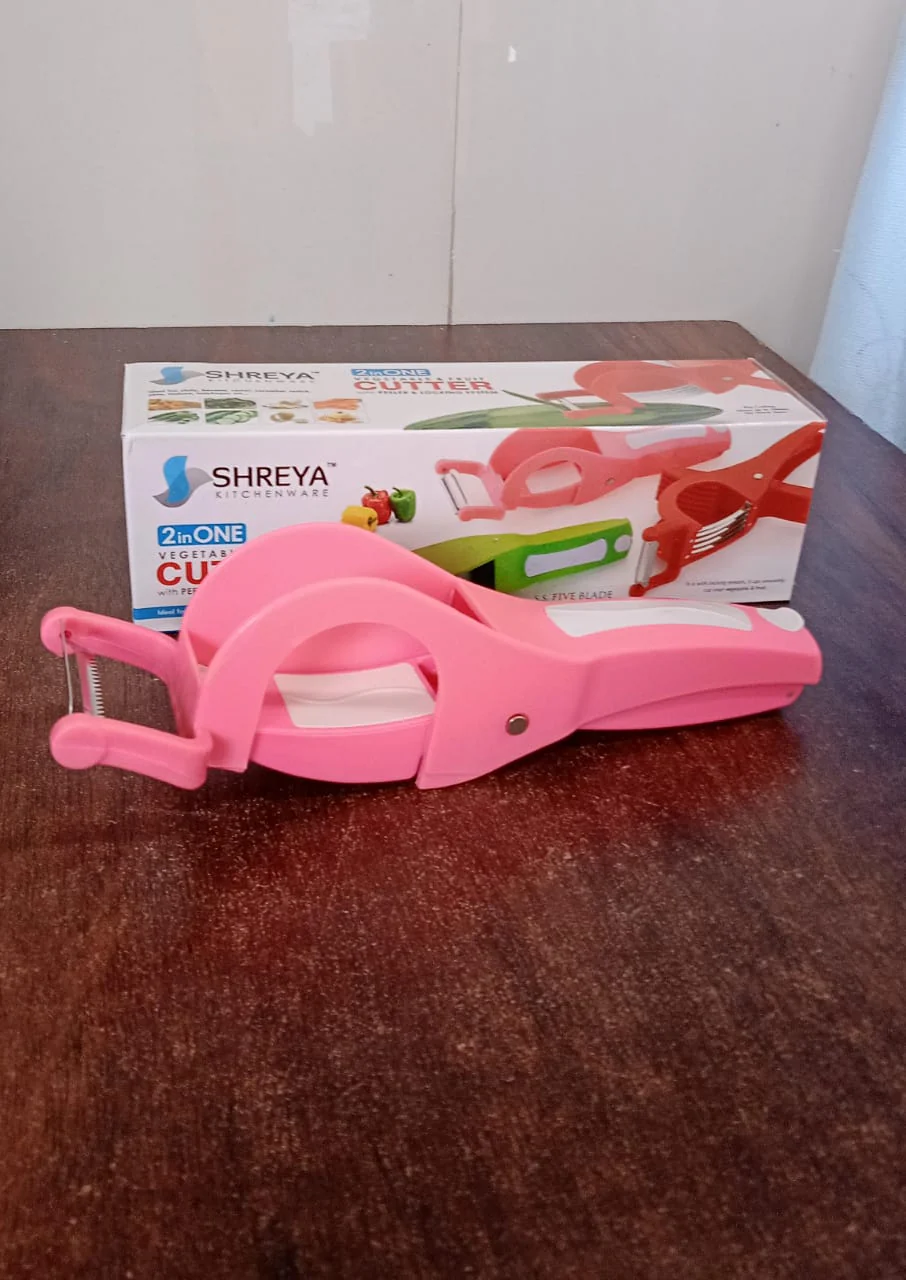 2-in-1 Vegetable & Fruit Cutter with 5-Blade Peeler (1 Pc / Multicolor) - Image 7