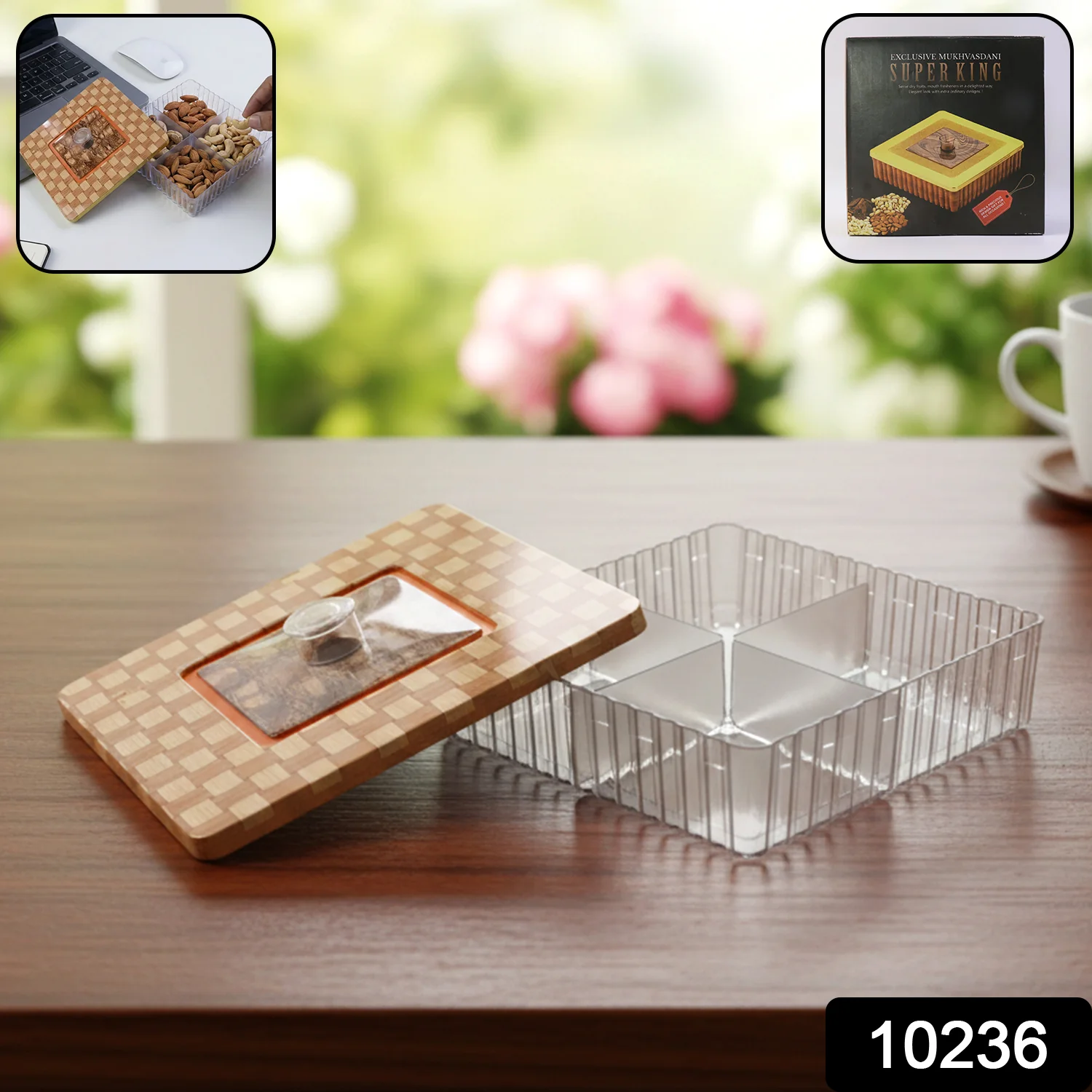Plastic Multipurpose Dry Fruit Chocolates Mouth Box (1 Pc) - Image 2