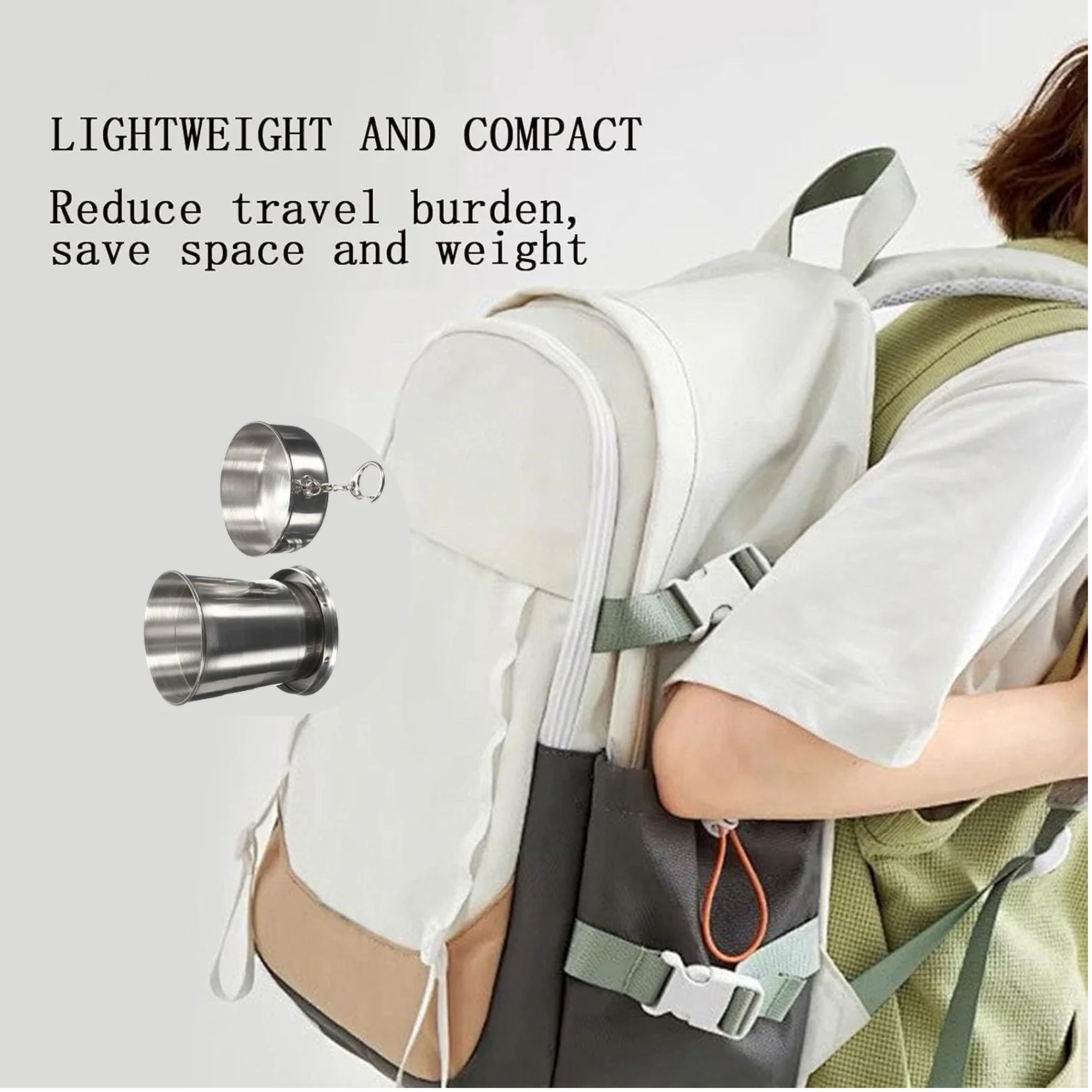 2 in 1 Camping Folding Cup with Keychain (1 Pc) - Image 4