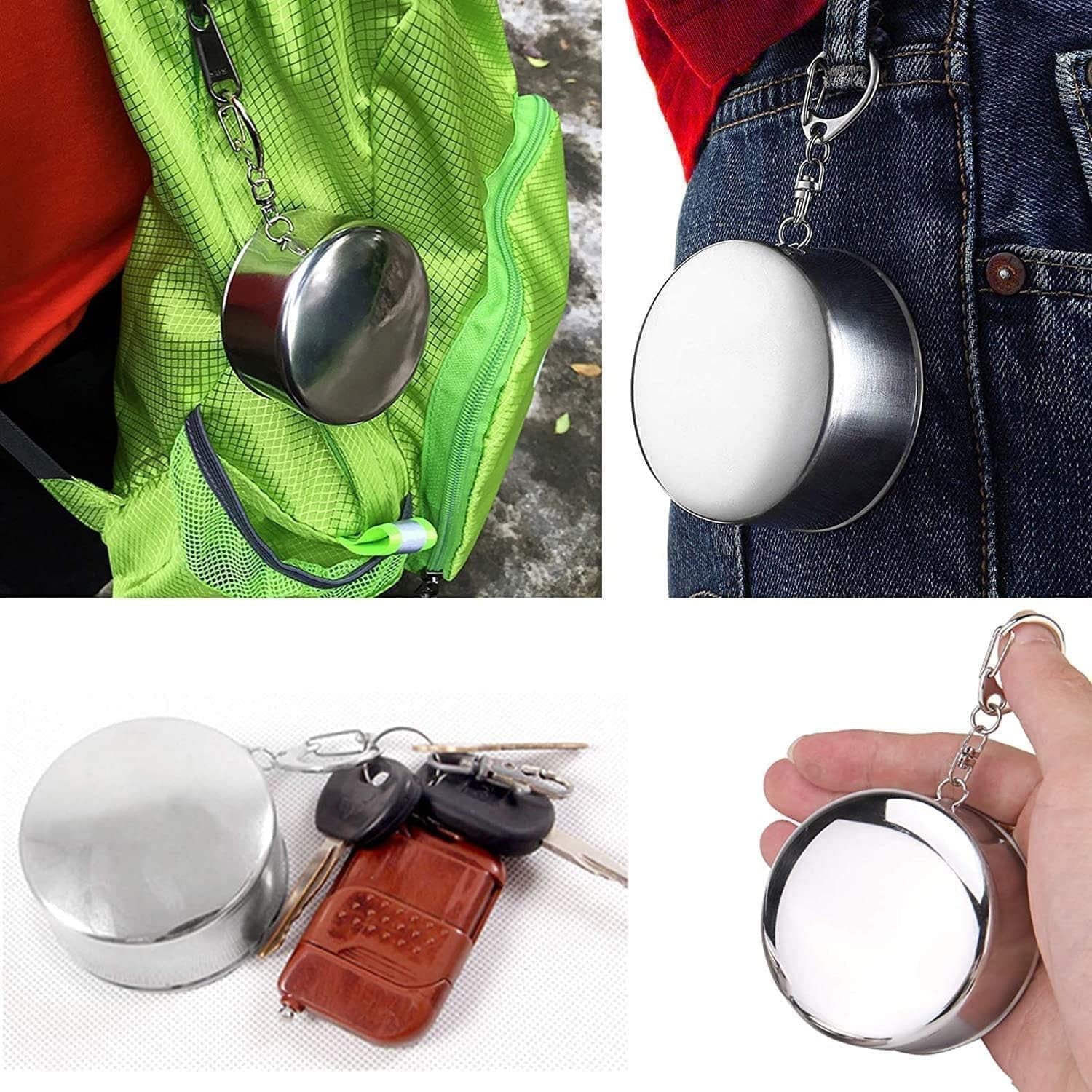 2 in 1 Camping Folding Cup with Keychain (1 Pc) - Image 9