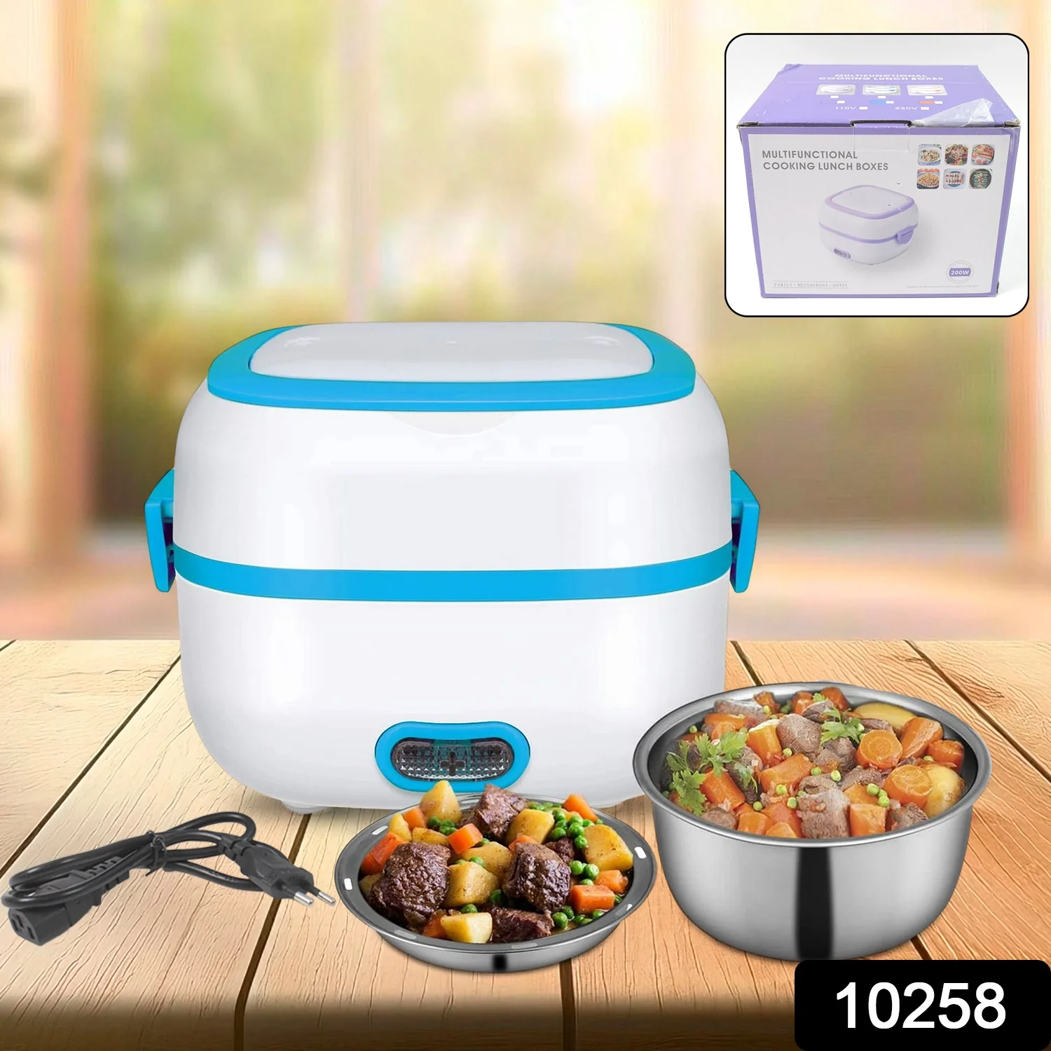 Electric Lunch Box, 3 In 1 Food Heater / Cooker / Steamer with Stainless (1 Set) - Image 2