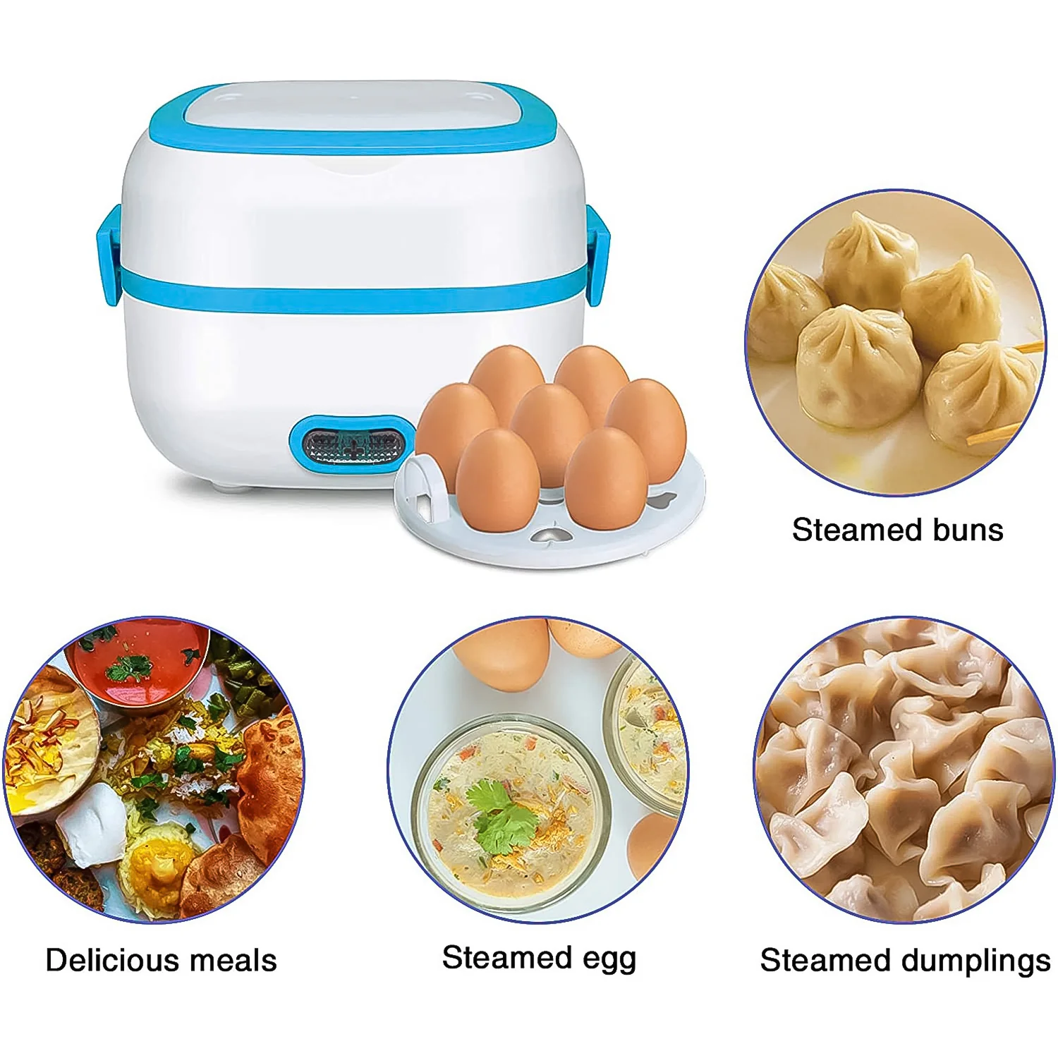 Electric Lunch Box, 3 In 1 Food Heater / Cooker / Steamer with Stainless (1 Set) - Image 4