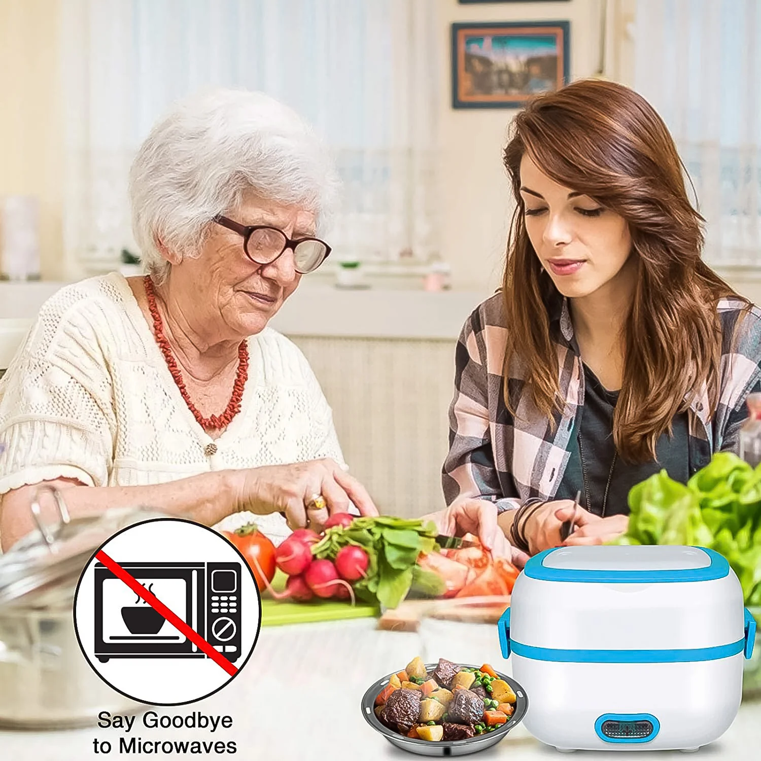 Electric Lunch Box, 3 In 1 Food Heater / Cooker / Steamer with Stainless (1 Set) - Image 5
