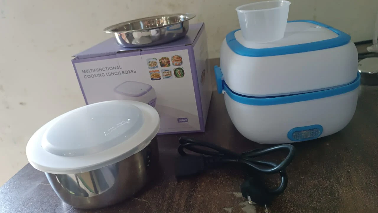 Electric Lunch Box, 3 In 1 Food Heater / Cooker / Steamer with Stainless (1 Set) - Image 7