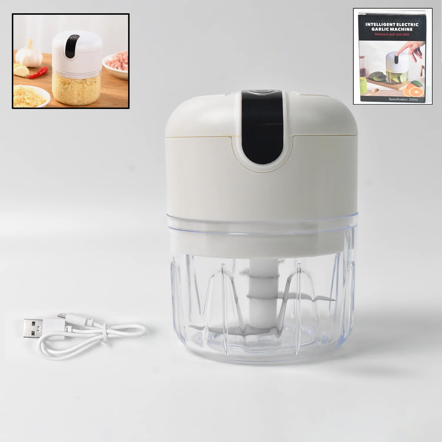 Wireless USB Rechargeable Mini Electric Garlic Machine / Chopper (250Ml) - Image 9