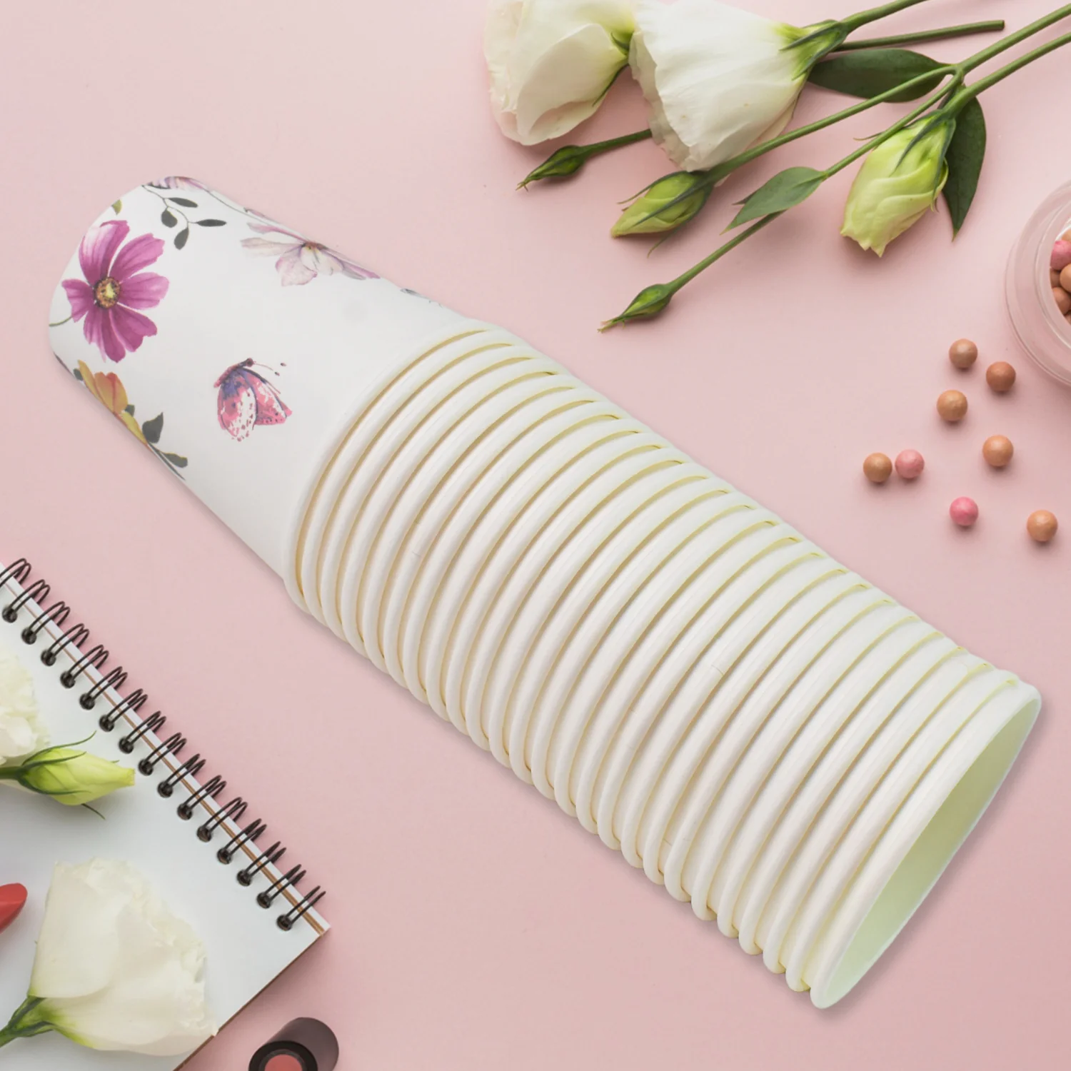 Disposable Paper Cups, Disposable Tea, Coffee Cups (24 Pcs Set / Mix Color & Design) - Image 6