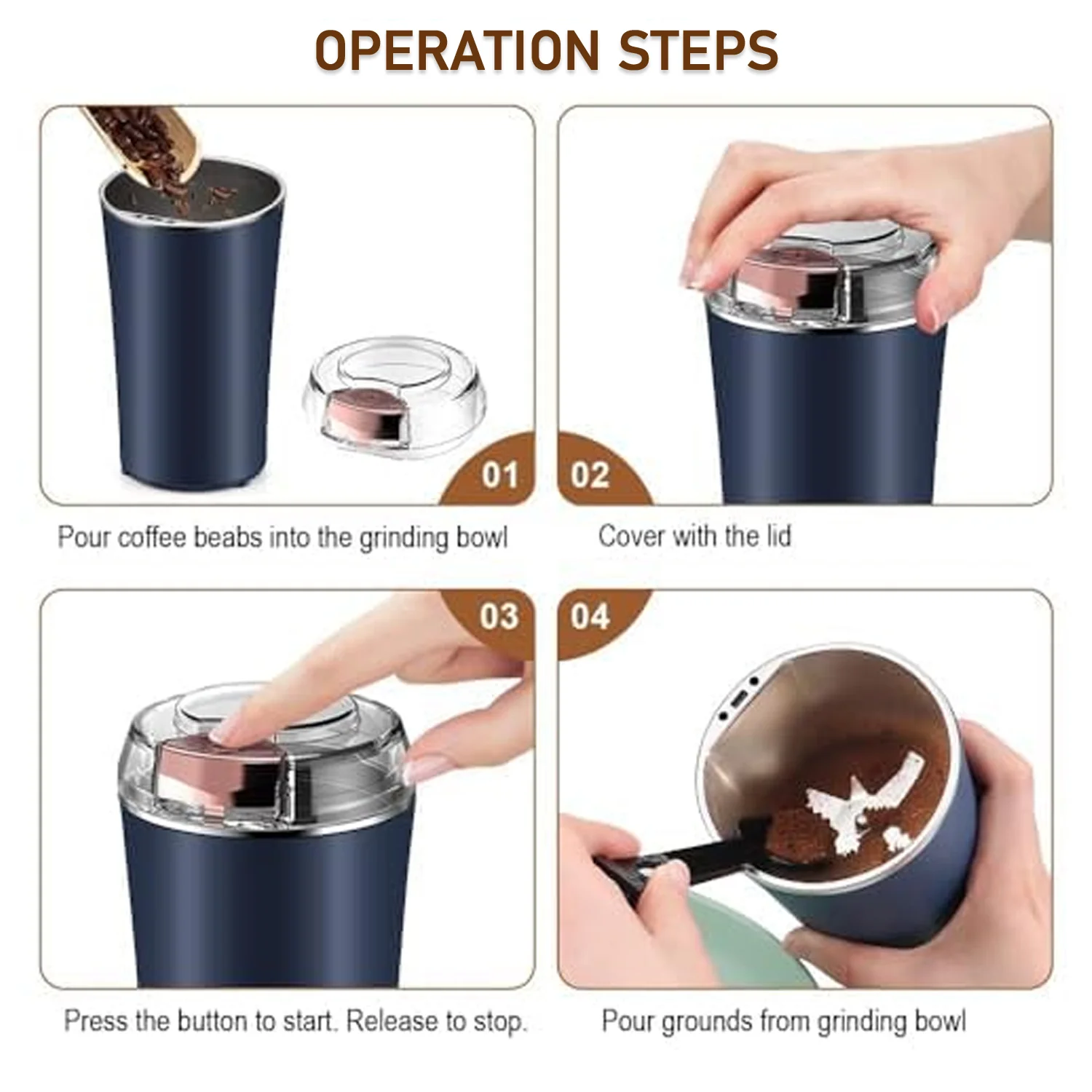 Stainless Steel Coffee Grinder Machine 300w (Multi Blades Grinder) - Image 6