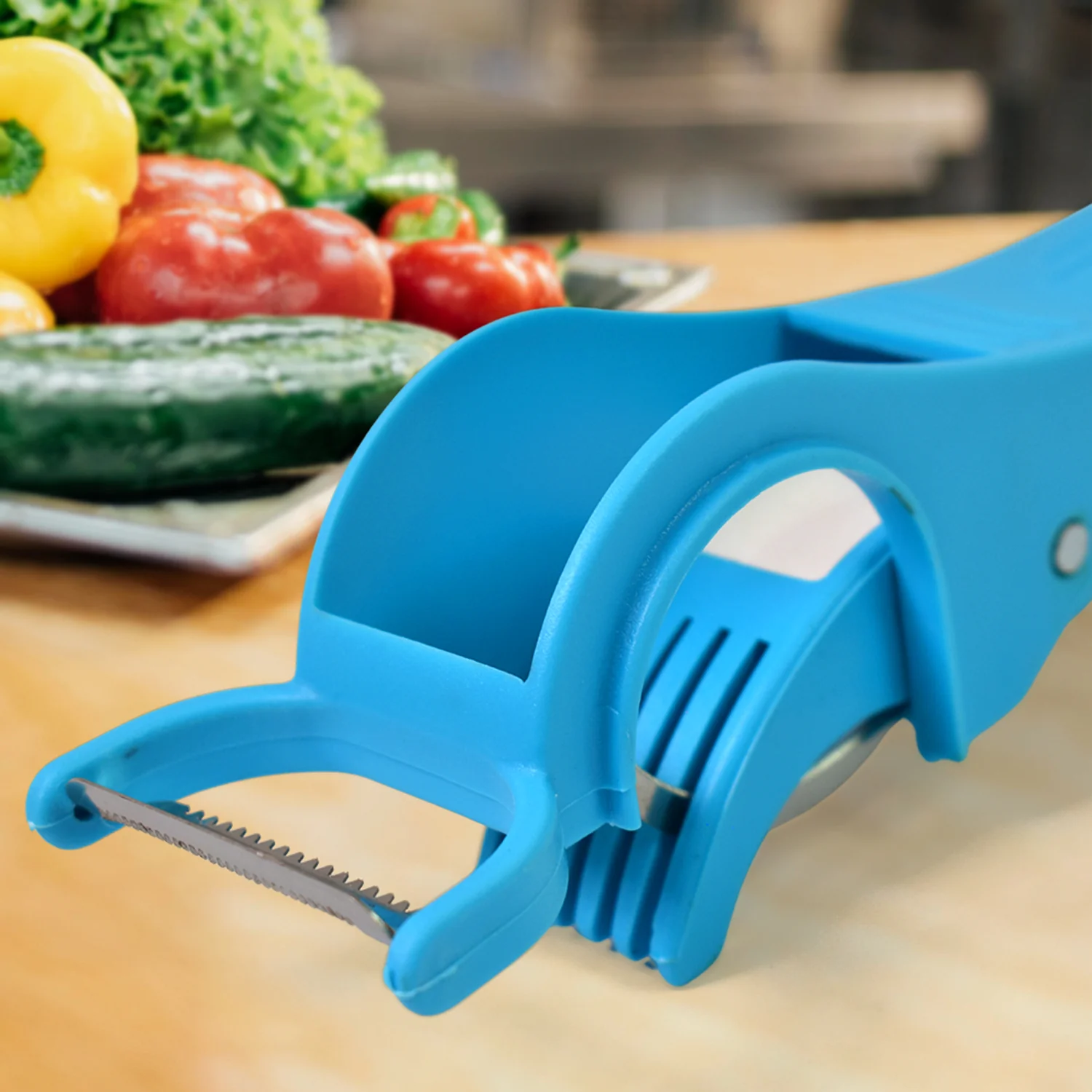 2 in 1 Veg & Fruit Multi Cutter with 5 Blades & Peeler (1 Pc / Multicolor) - Image 3