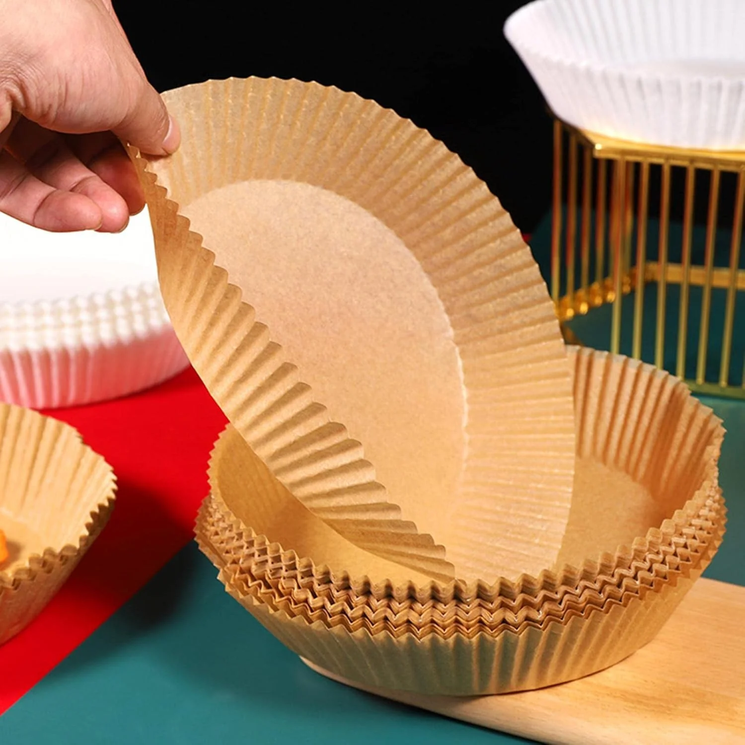 Round Air Fryer Disposable Paper Liner (50 Pcs Set / 160mmx45mm) - Image 3