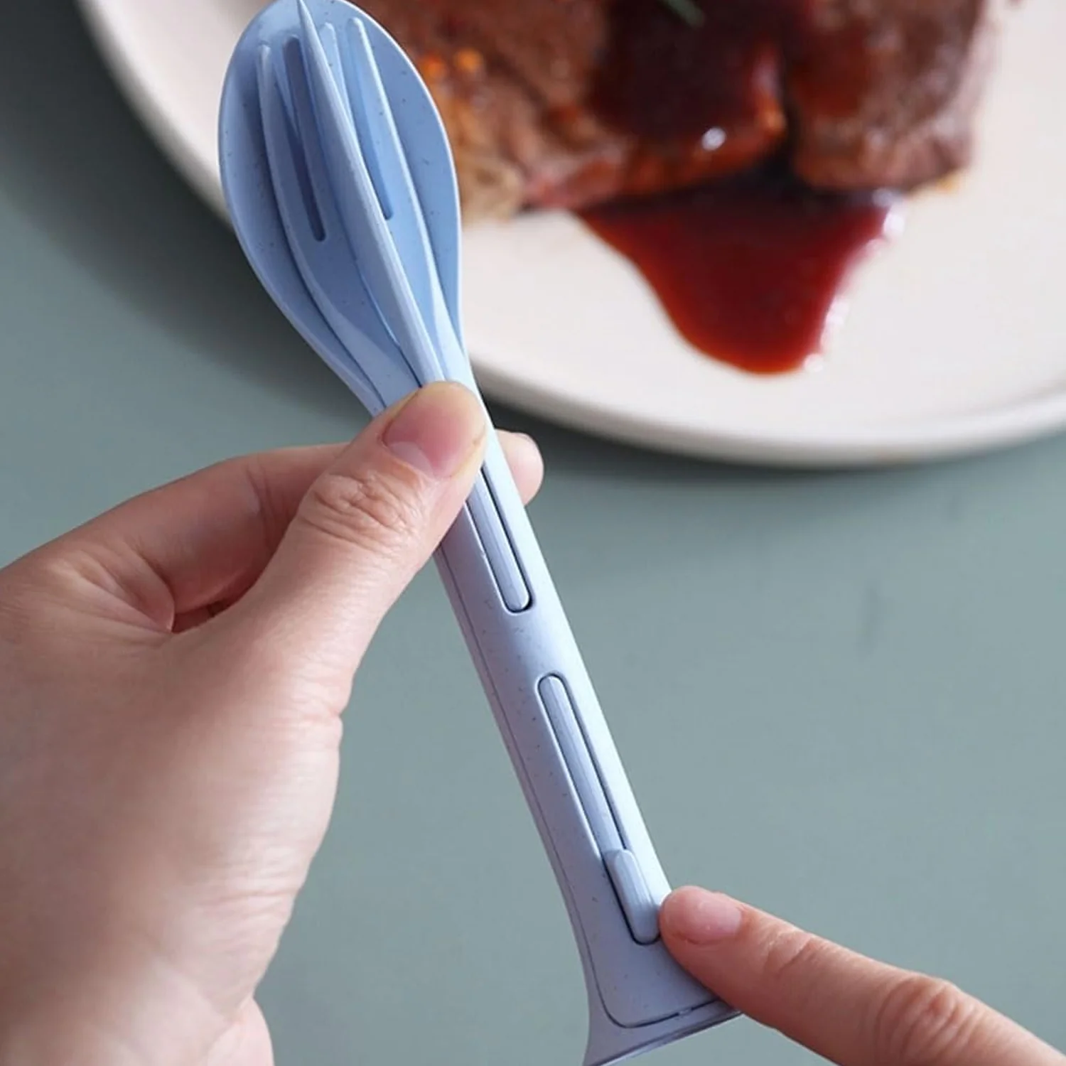 3 in 1 Reusable Spoon, Knife Forks Tableware, Spoon (3 Pcs Set) - Image 4