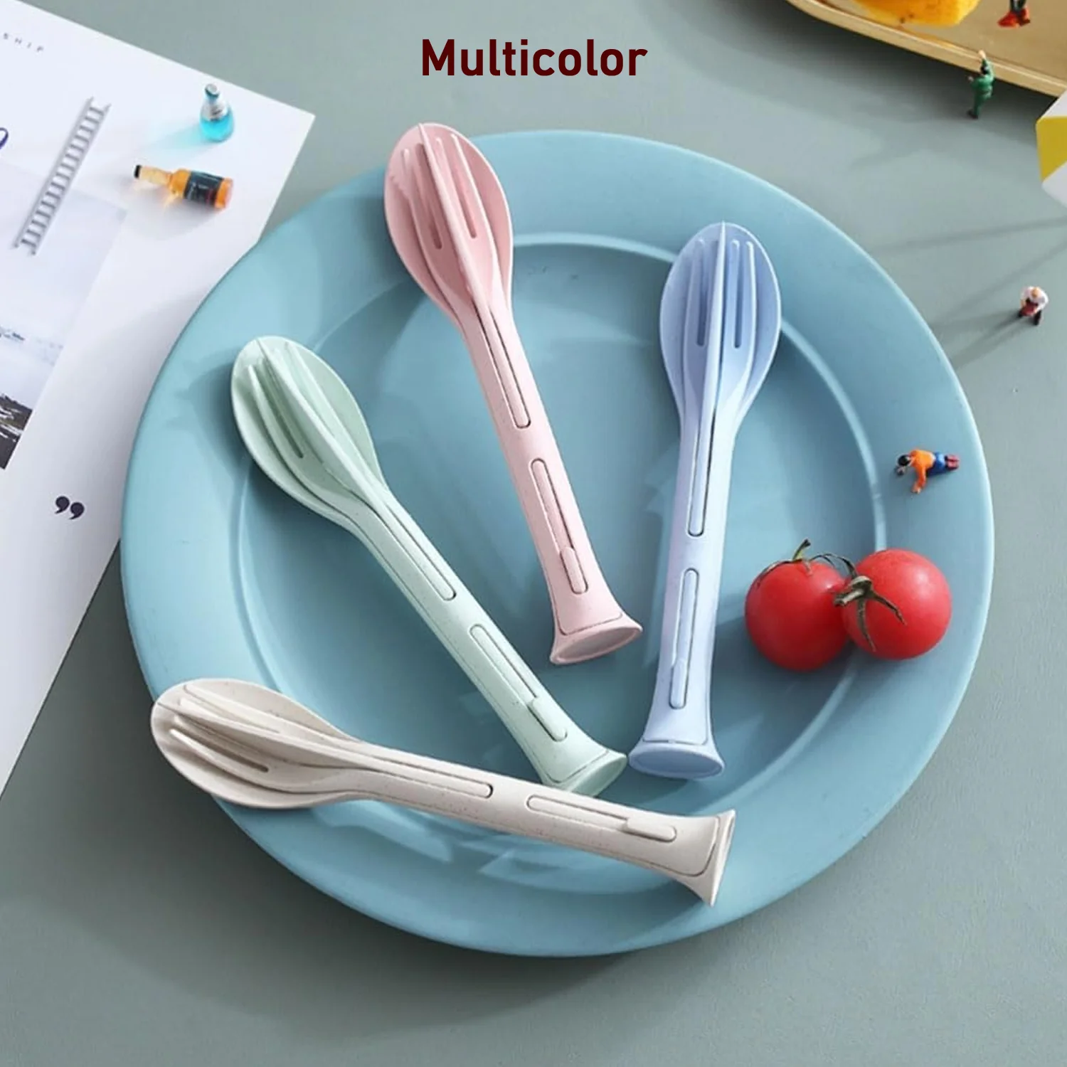 3 in 1 Reusable Spoon, Knife Forks Tableware, Spoon (3 Pcs Set) - Image 5