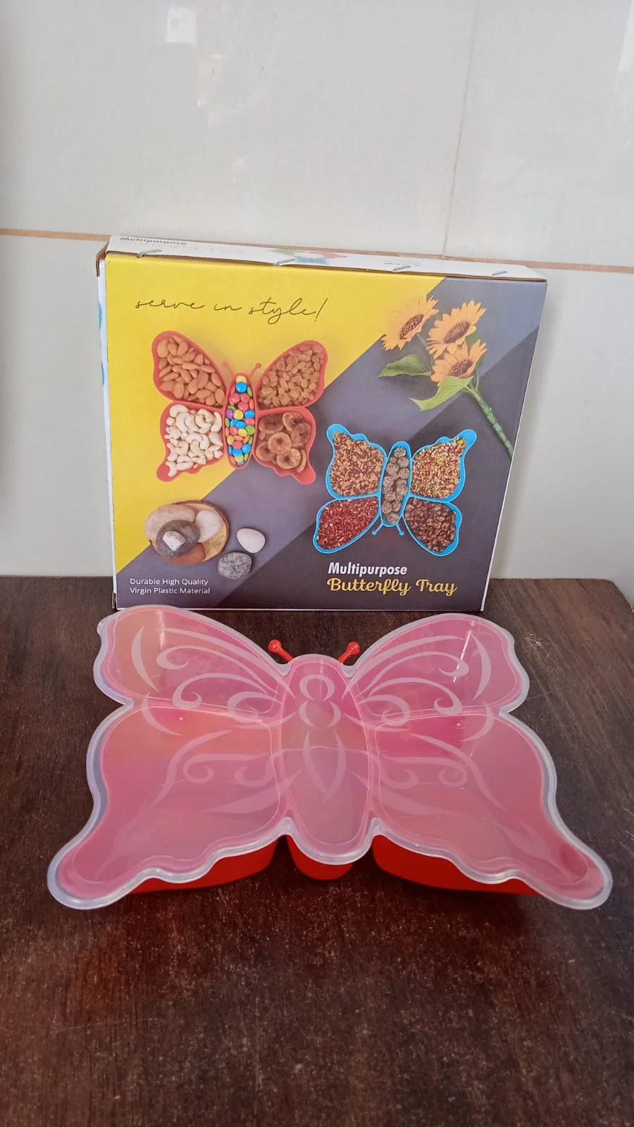 5 Compartment Multipurpose Butterfly Plastic Tray (1 Pc) - Image 7