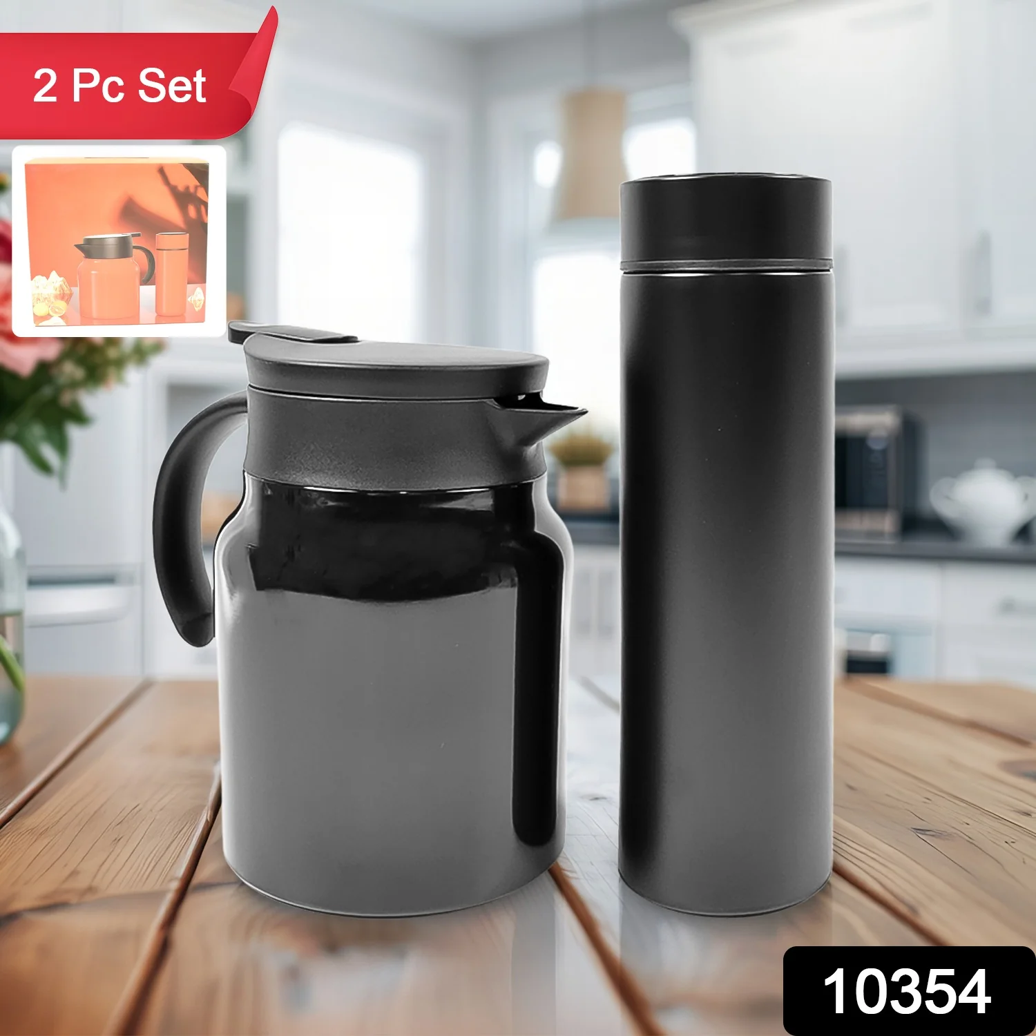 Thermal Coffee Carafe & Water Bottles with LED Display (500 ml & 1000 ml) - Image 2