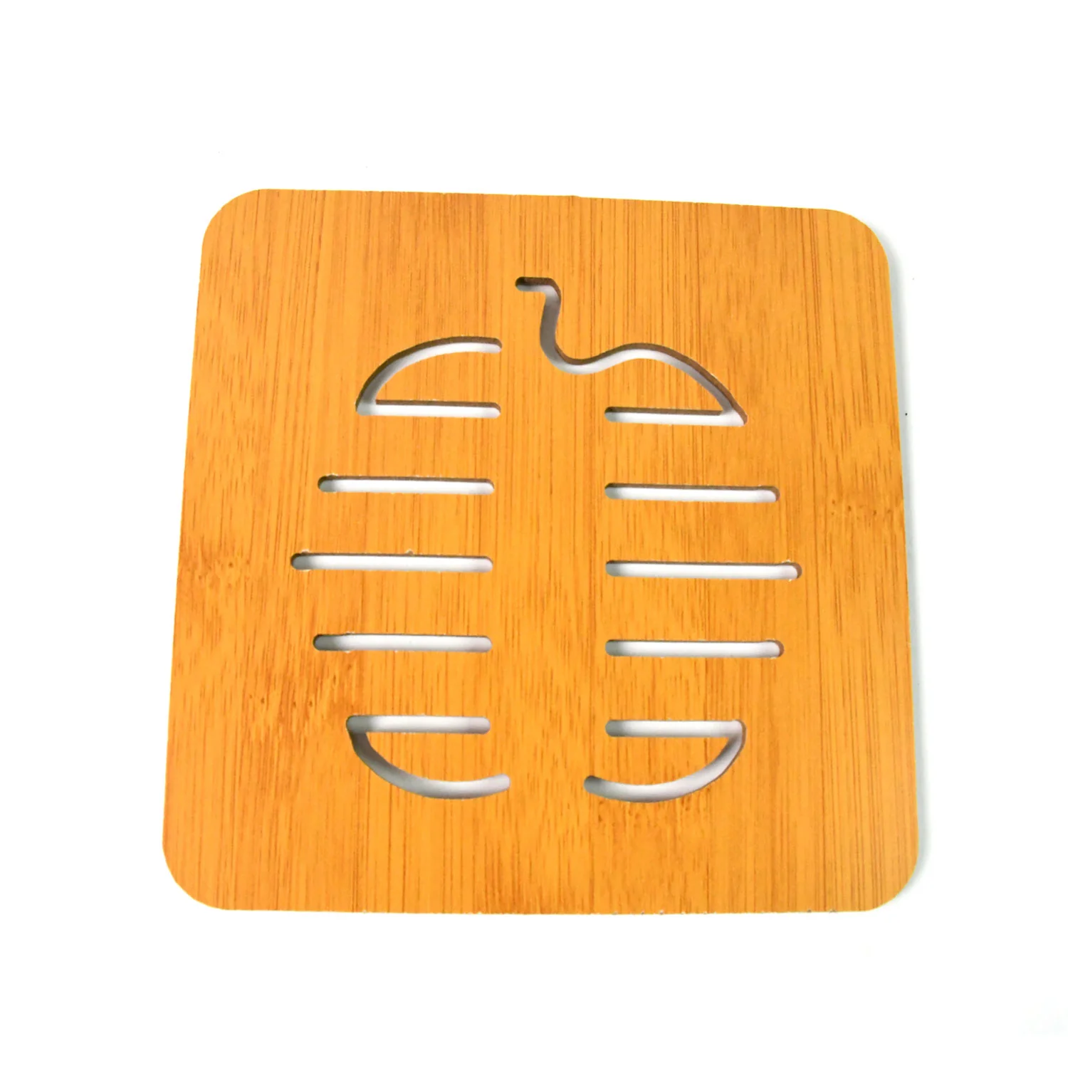Square Bamboo Wood Table Place mat Hot Pot Cup Mat Tea Coaster(14×14 Cm / 1 Pc) - Image 7