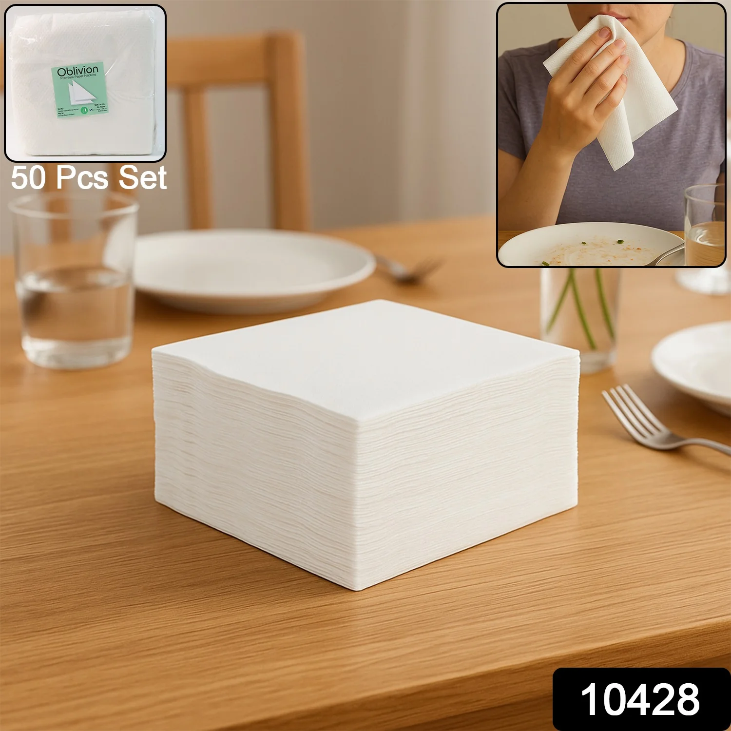 Soft & Absorbent Disposable Tissue Paper / Napkins Set (50 Pc) - Image 2